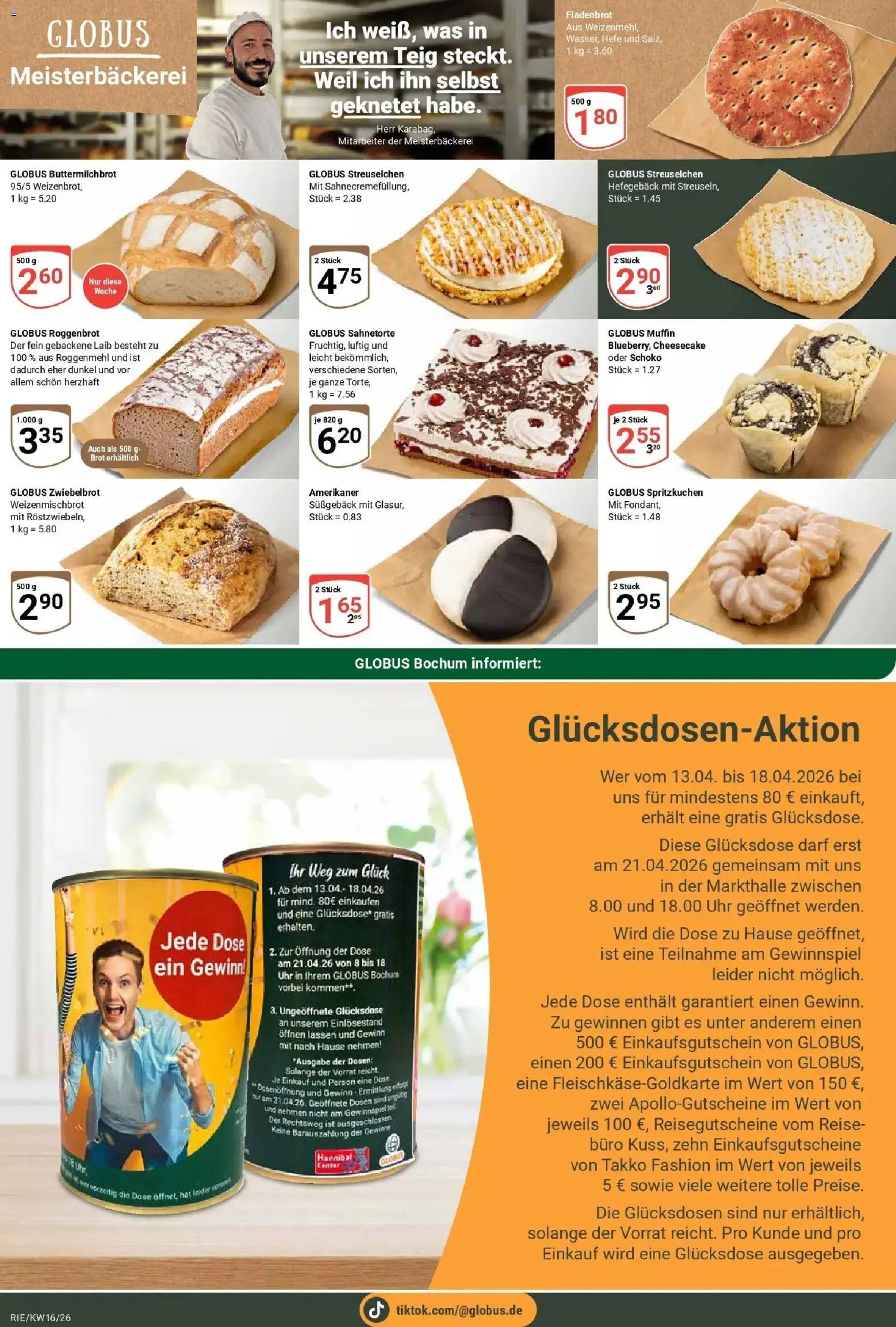 Globus Prospekt Bochum-Riemke	 – gültig ab 12.04.2026 | Seite: 6 | Produkte: Brot, Uhr