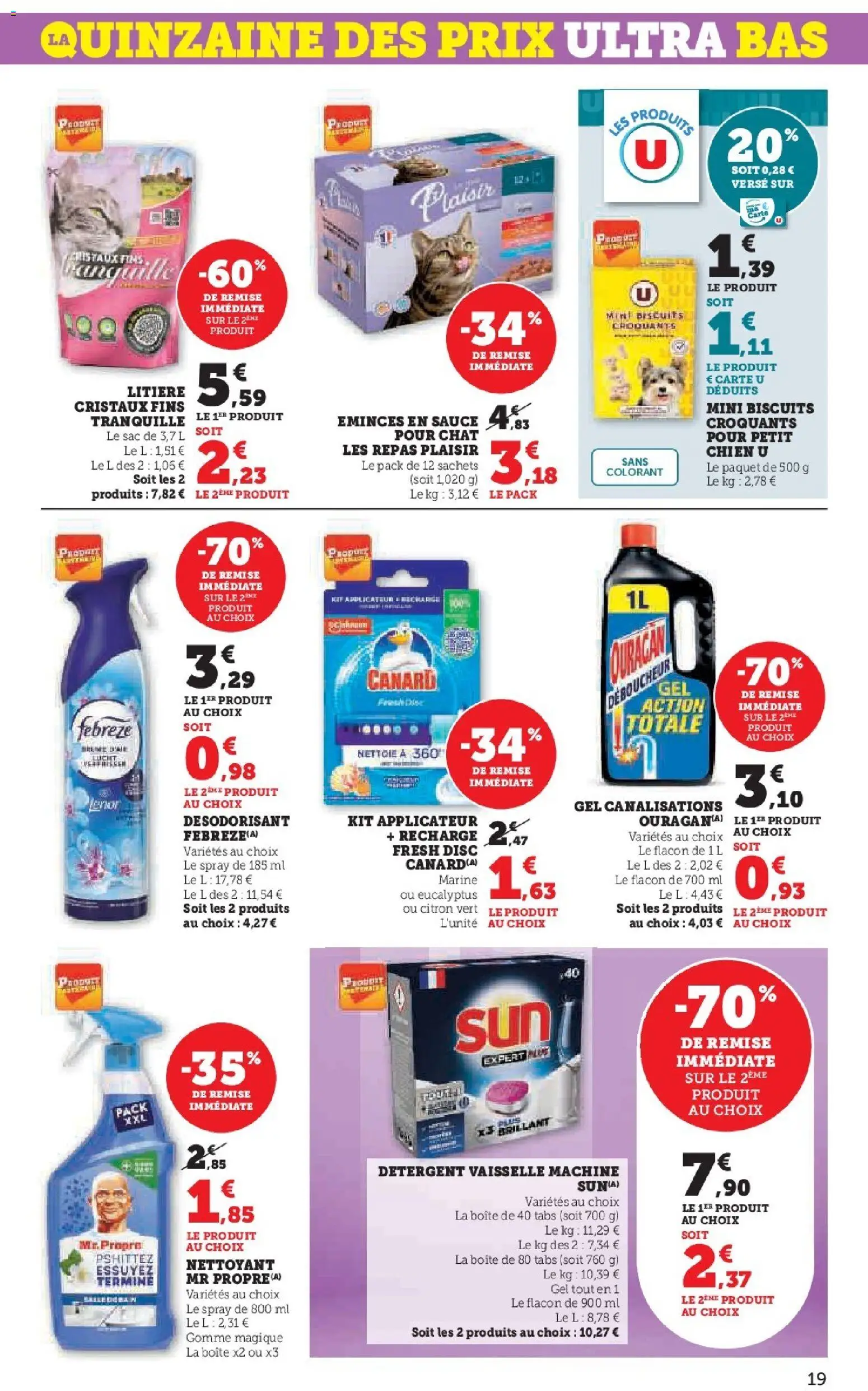 {H1} | Page: 19 | Produits: Citron, Sac, Détergent, Biscuits