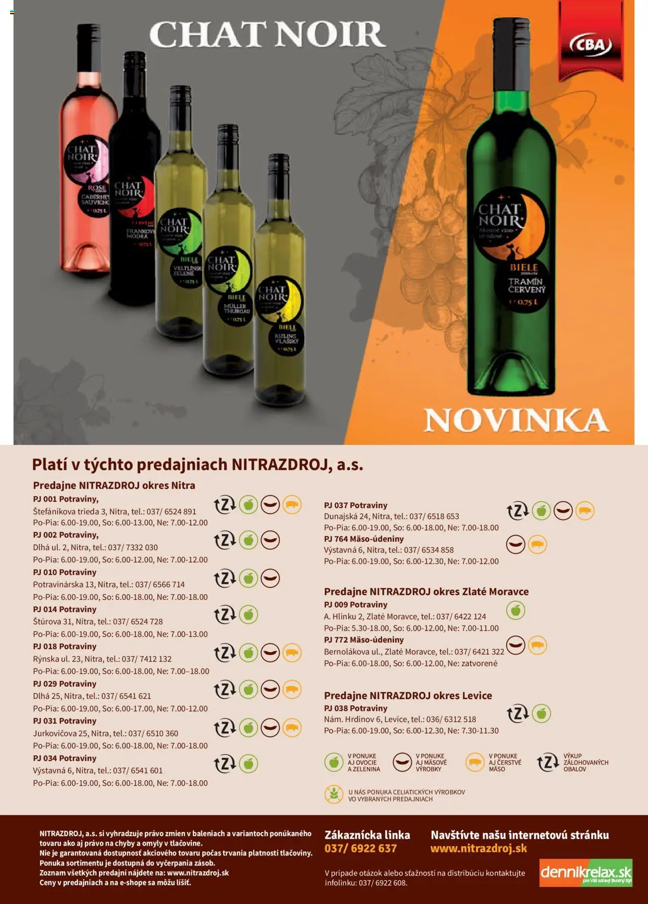Nové Nitrazdroj akcie – leták je platný od 04.09.2025 | Strana: 24 | Produkty: Víno, Ovocie