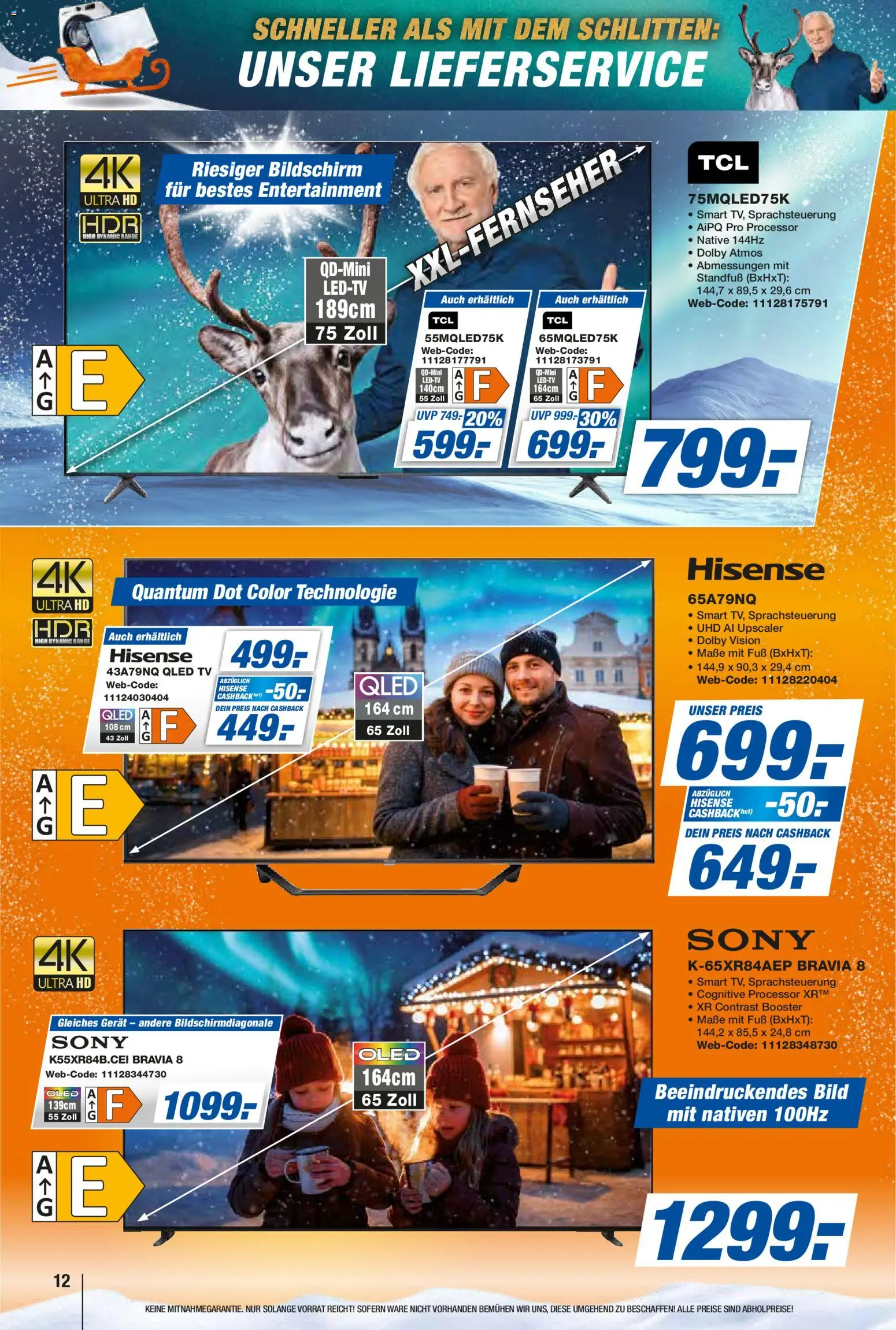 Expert Prospekt 	 – gültig ab 17.12.2025 | Seite: 12 | Produkte: Sony, Hisense, Bildschirm, TV