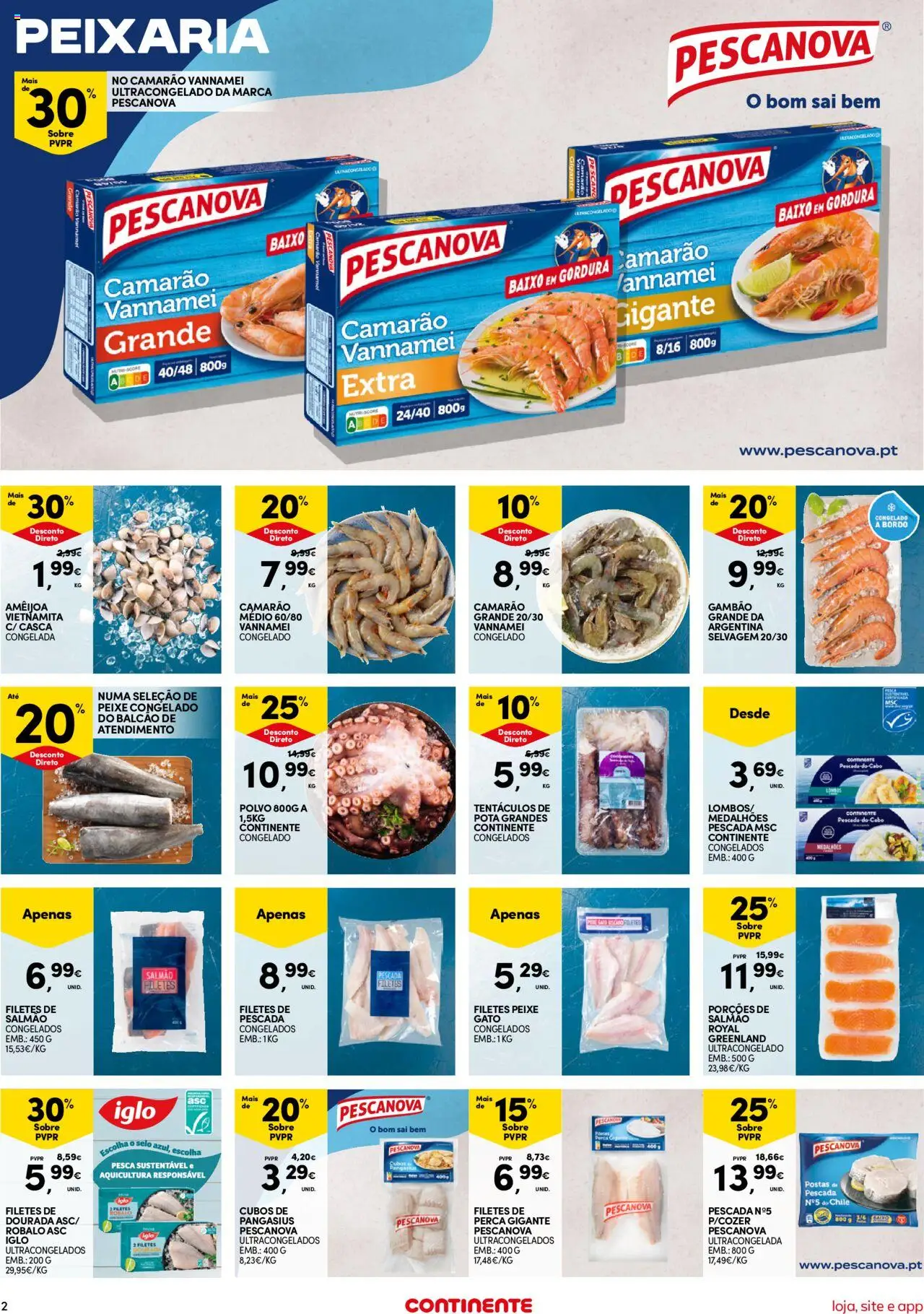 Continente Semanal Continente Bom Dia │ válido de 09.09.2025 | Página: 2 | Produtos: Pescada, Polvo, Salmão, Peixe