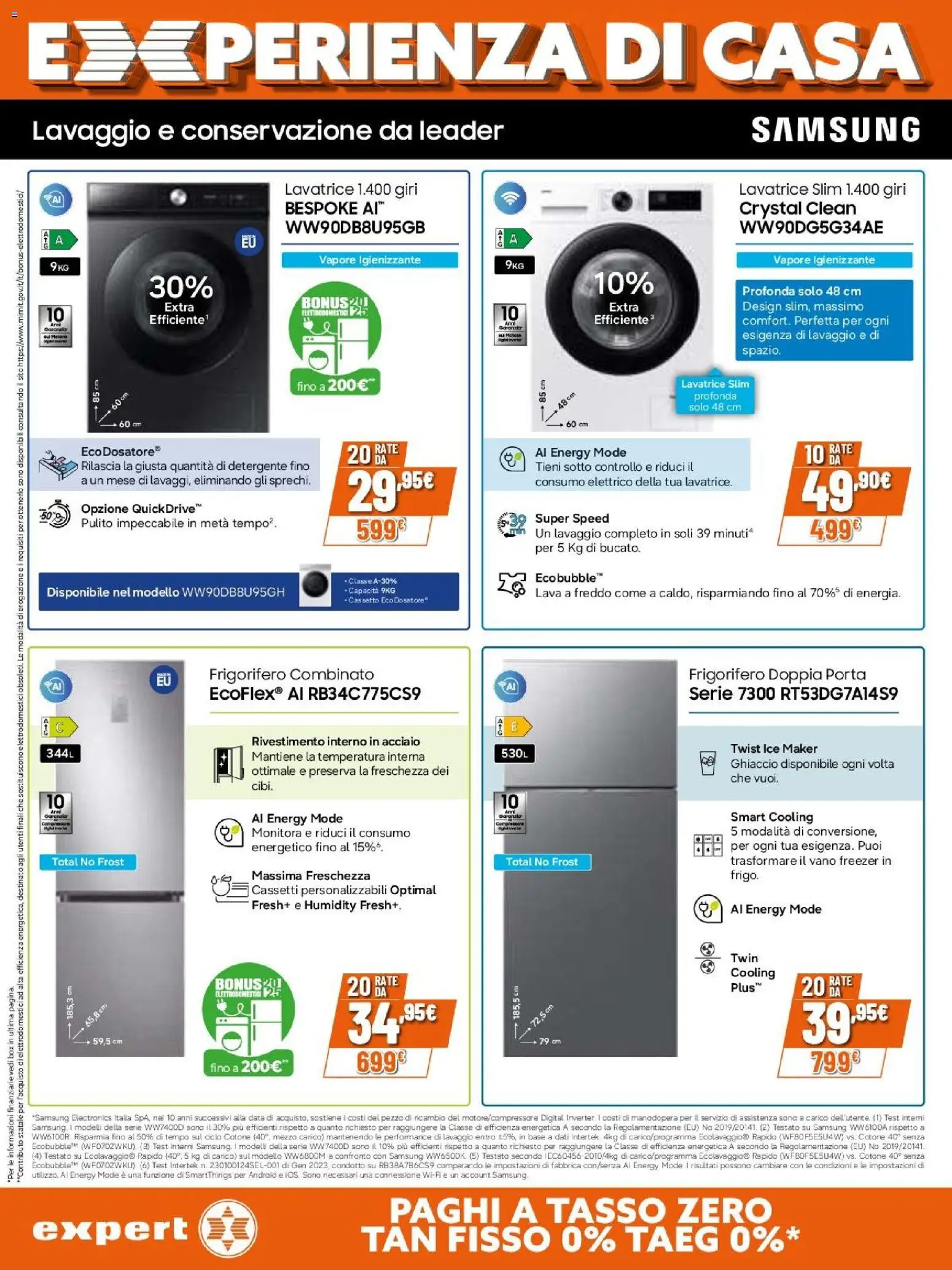 Volantino Expert del 09.04.2026 | Pagina: 25 | Prodotti: Detergente, Freezer, Frigorifero combinato, Samsung