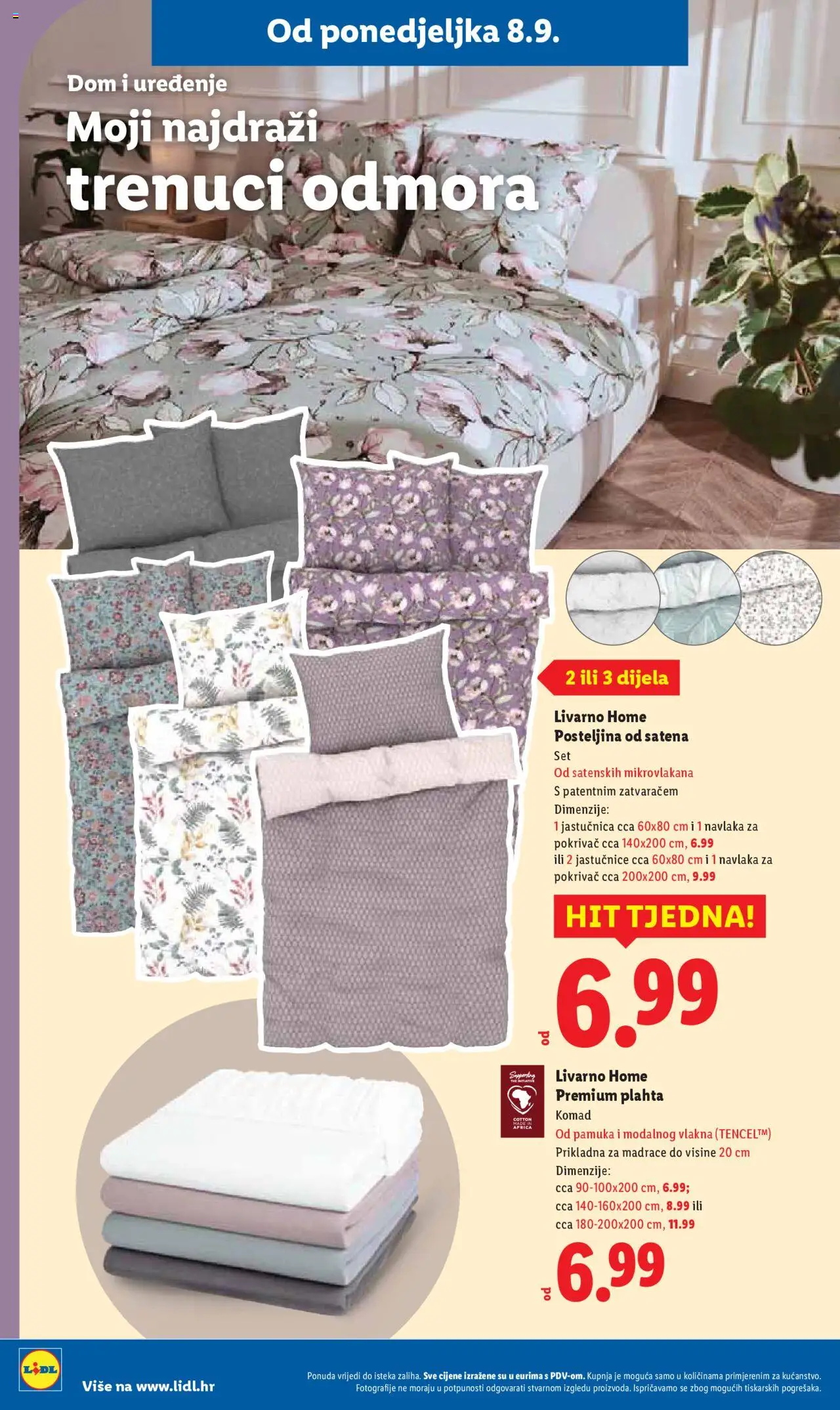 Lidl katalog | vrijedi od 08.09.2025 | Stranica: 22 | Proizvodi: Pokrivač, Jastučnica, Plahta, Posteljina