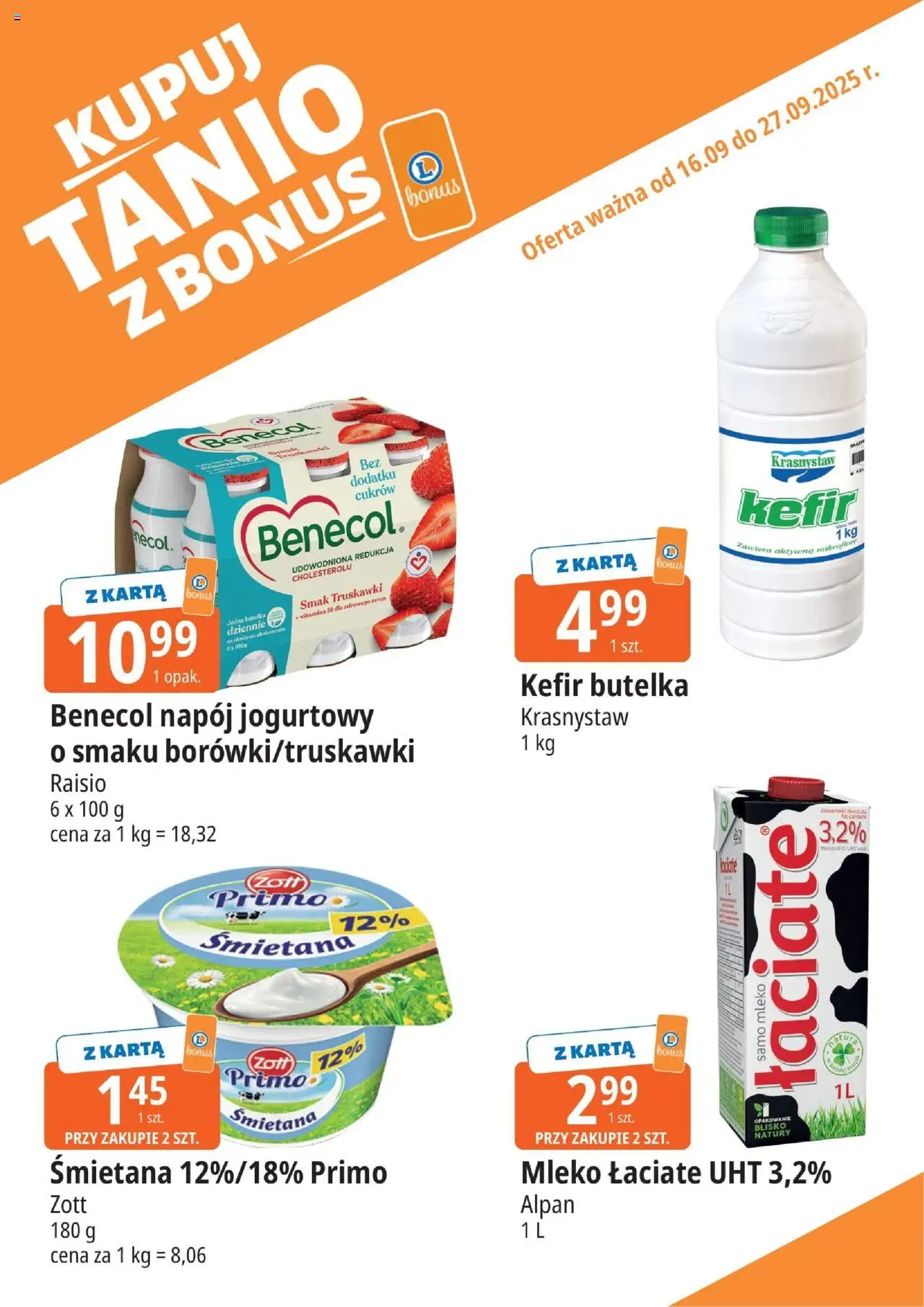 E.Leclerc Gazetka - Elbląg kupony dodatkowe od 16.09.2025 | Strona: 4 | Produkty: Karta, Mleko, Śmietana, Truskawki