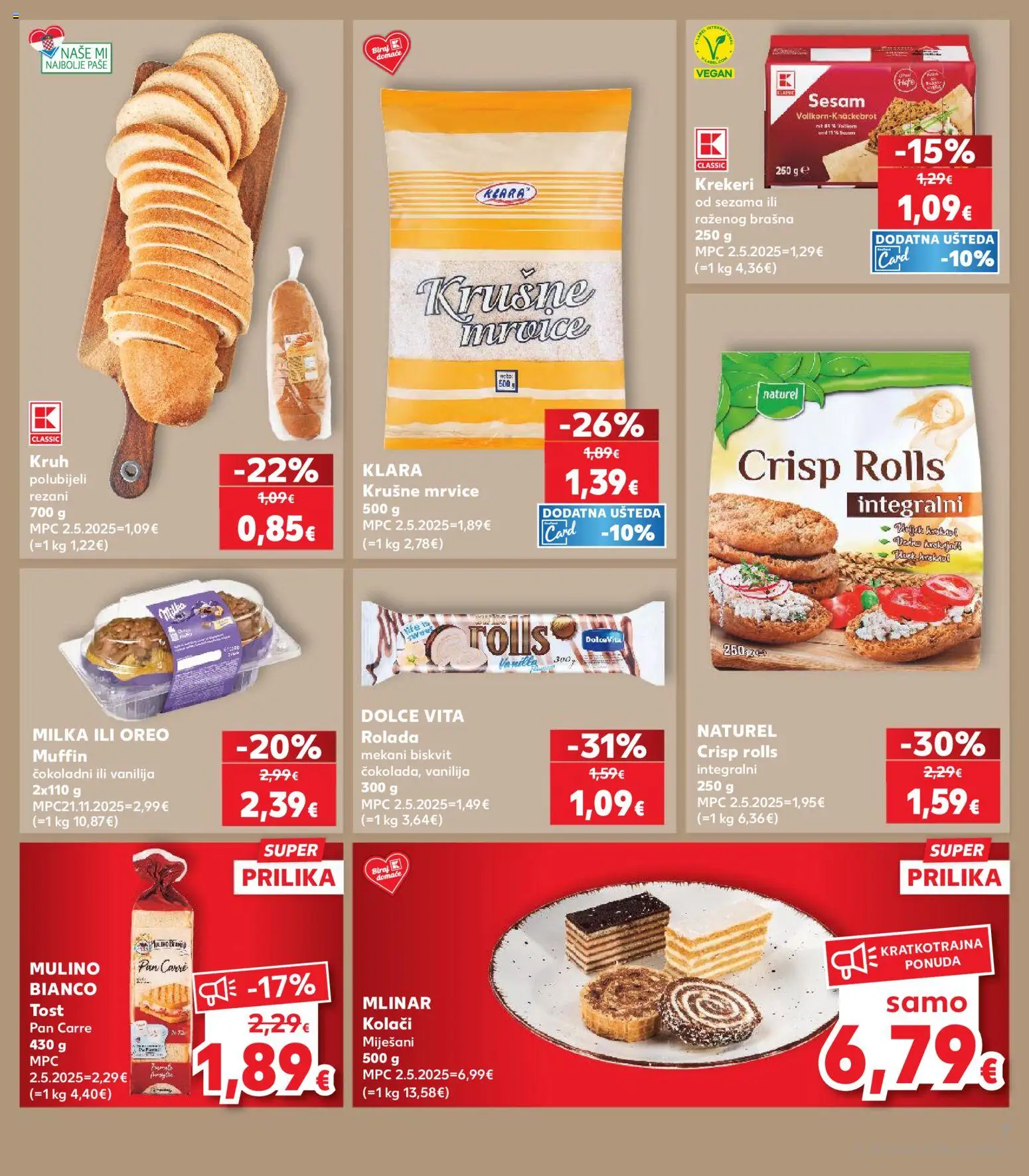Kaufland katalog | vrijedi od 08.04.2026 | Stranica: 7 | Proizvodi: Krušne mrvice, Kruh, Milka, Krekeri