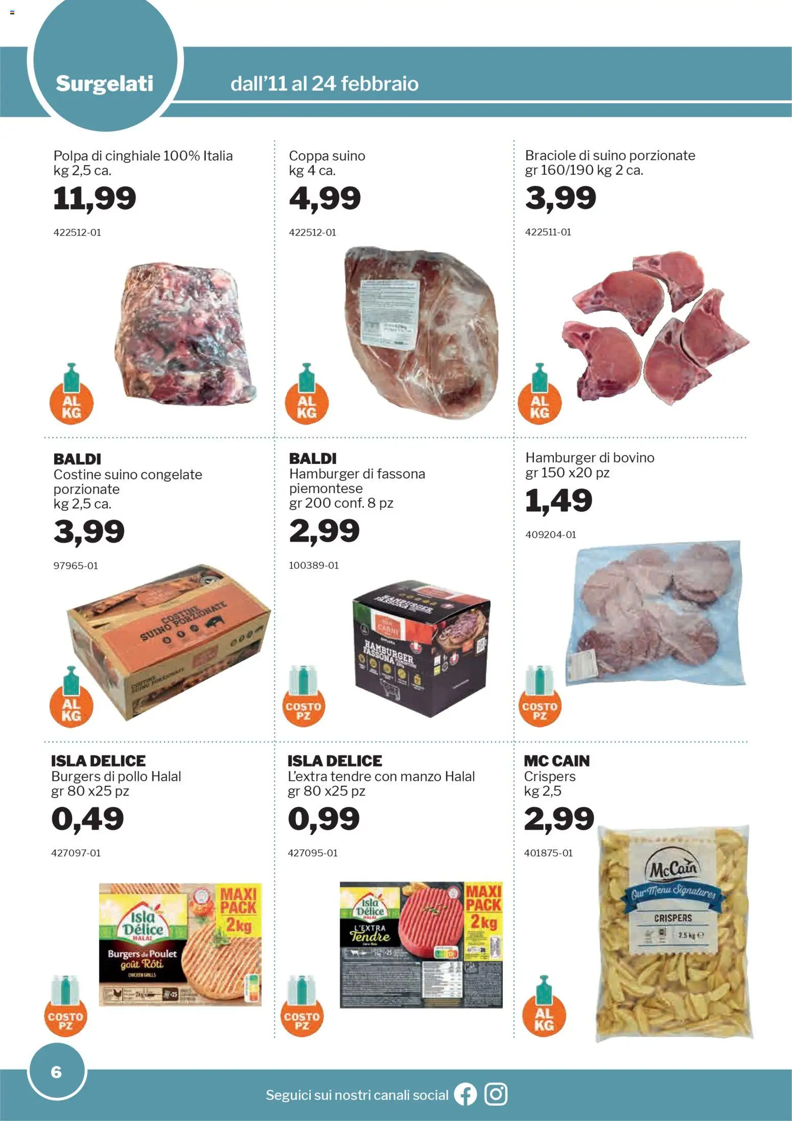 Volantino Sogegross del 11.02.2026 | Pagina: 6 | Prodotti: Bovino, Pollo, Suino, Hamburger