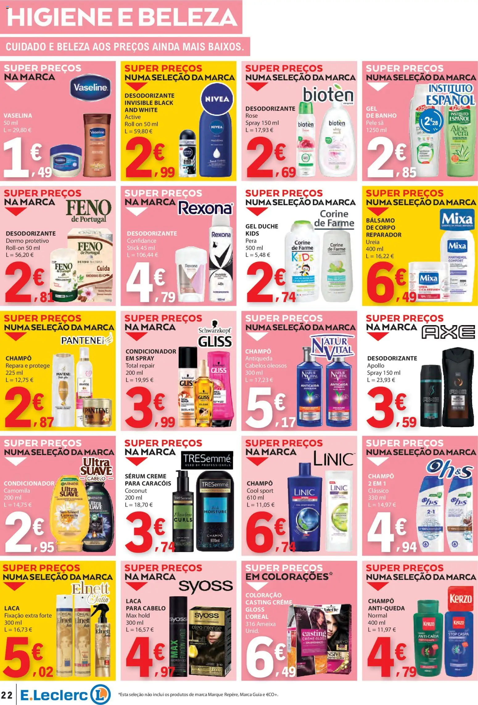 E.Leclerc folheto │ válido de 08.01.2026 | Página: 22 | Produtos: Gloss, Condicionador, Sérum, Óleo