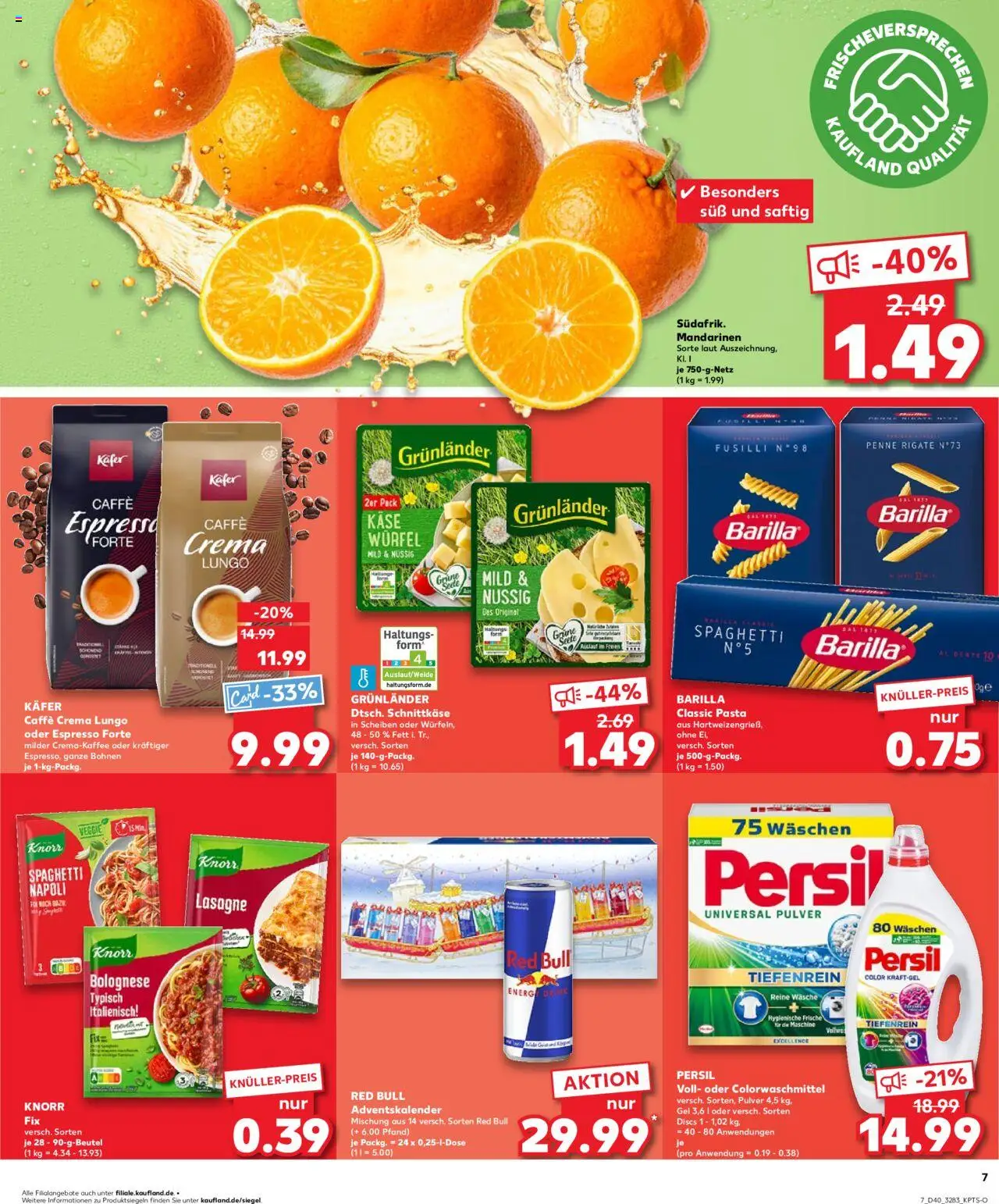 Kaufland prospekt Berlin	 – gültig ab 05.10.2025 | Seite: 7 | Produkte: Red bull, Käse, Barilla, Grunlander