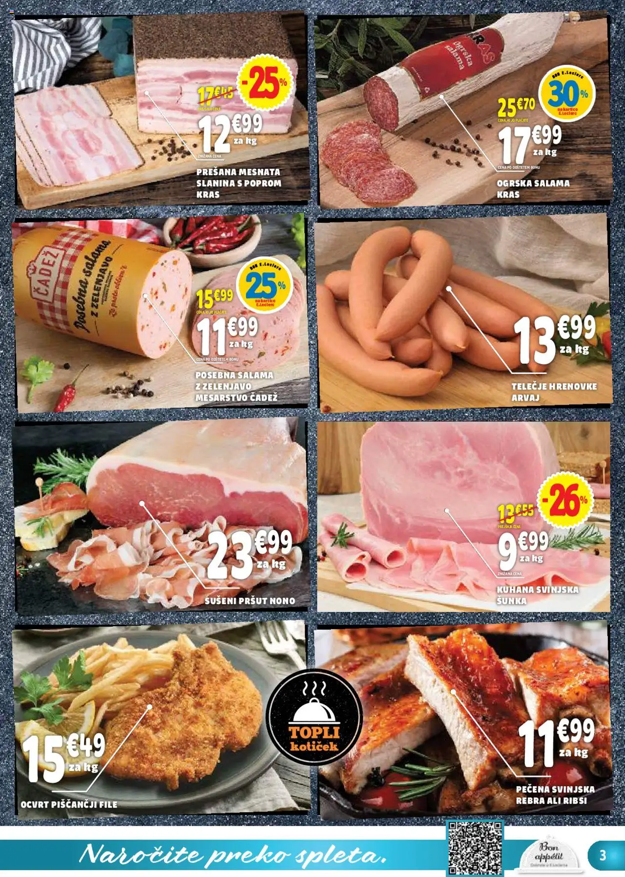 E.leclerc katalog │ velja od 30.07.2025 | Stran: 3 | Izdelki: Pršut, Slanina, Salama, Sunka