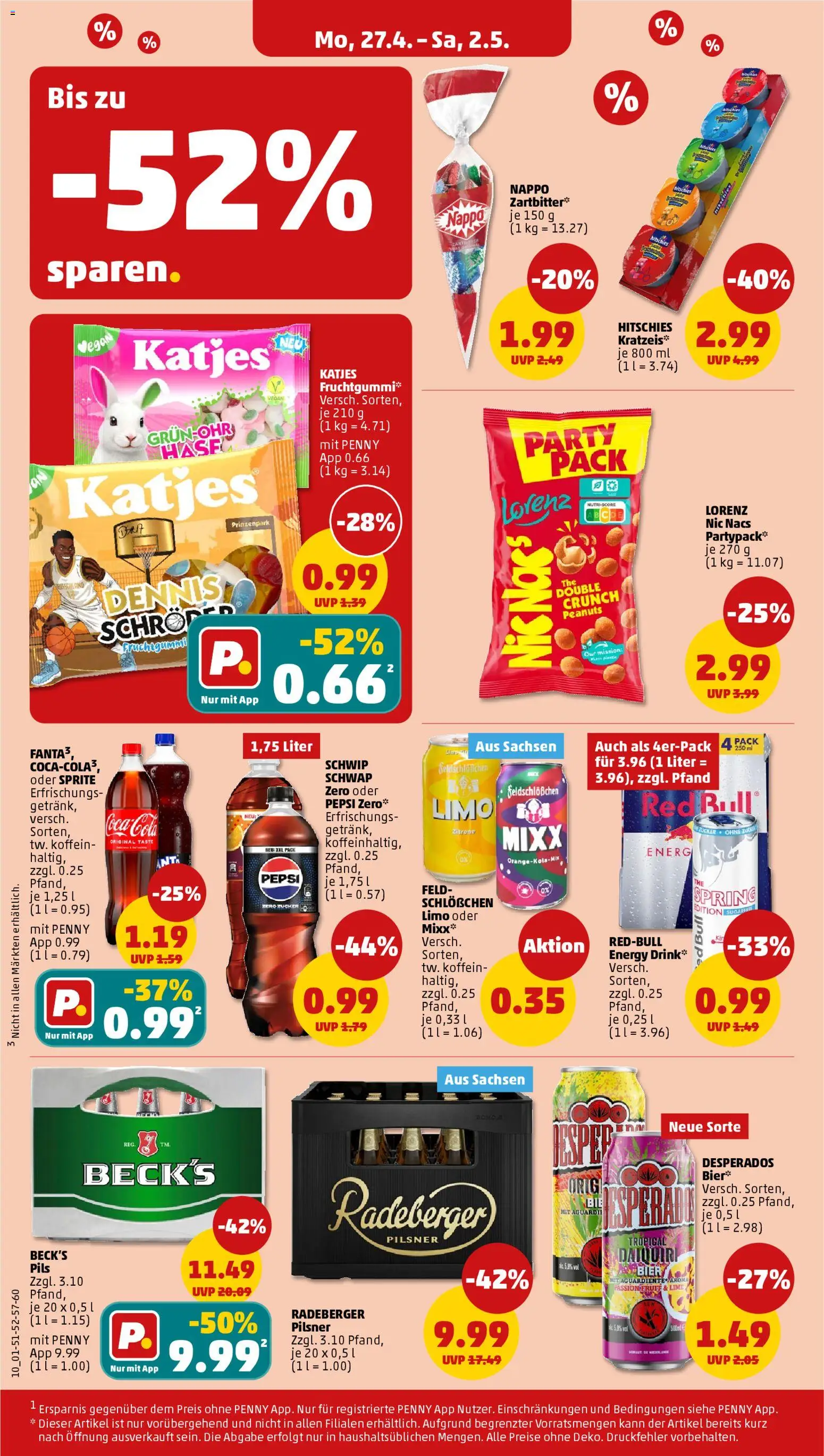 Penny Prospekt 	 – gültig ab 27.04.2026 | Seite: 14 | Produkte: Sprite, Katjes, Pepsi, Radeberger pilsner