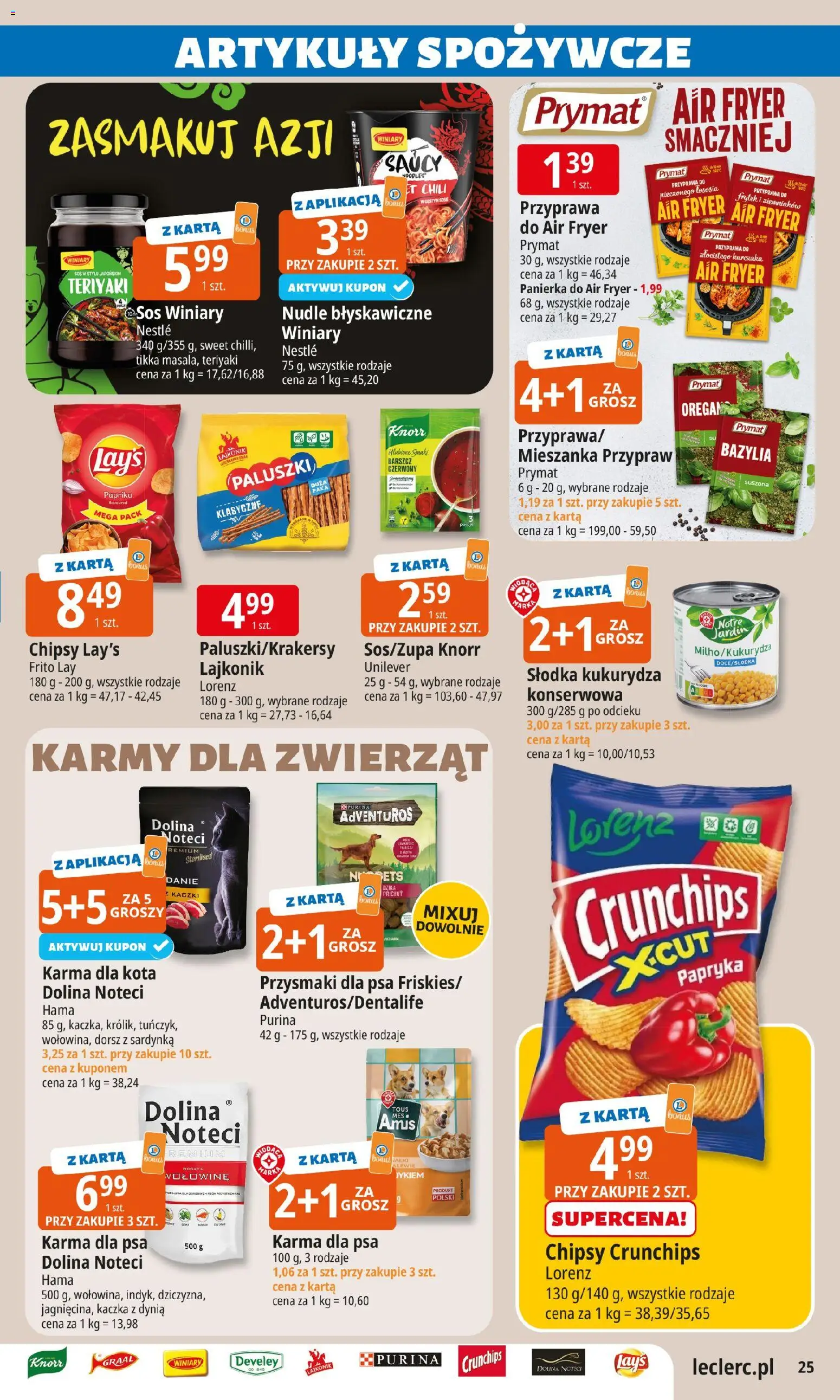 E.Leclerc Gazetka - Radom od 27.01.2026 | Strona: 25 | Produkty: Chipsy, Dorsz, Paluszki, Karma dla kota
