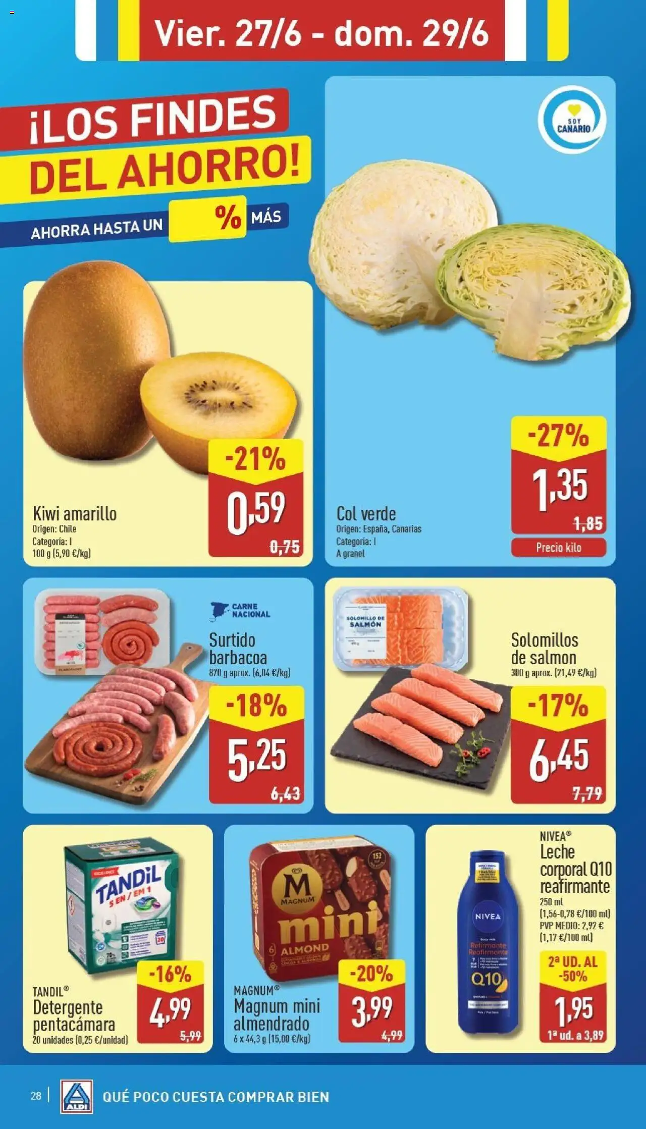 Aldi folleto Canarias │ válido desde el 23.06.2025 | Página: 28 | Productos: Leche corporal, Detergente, Barbacoa, Body