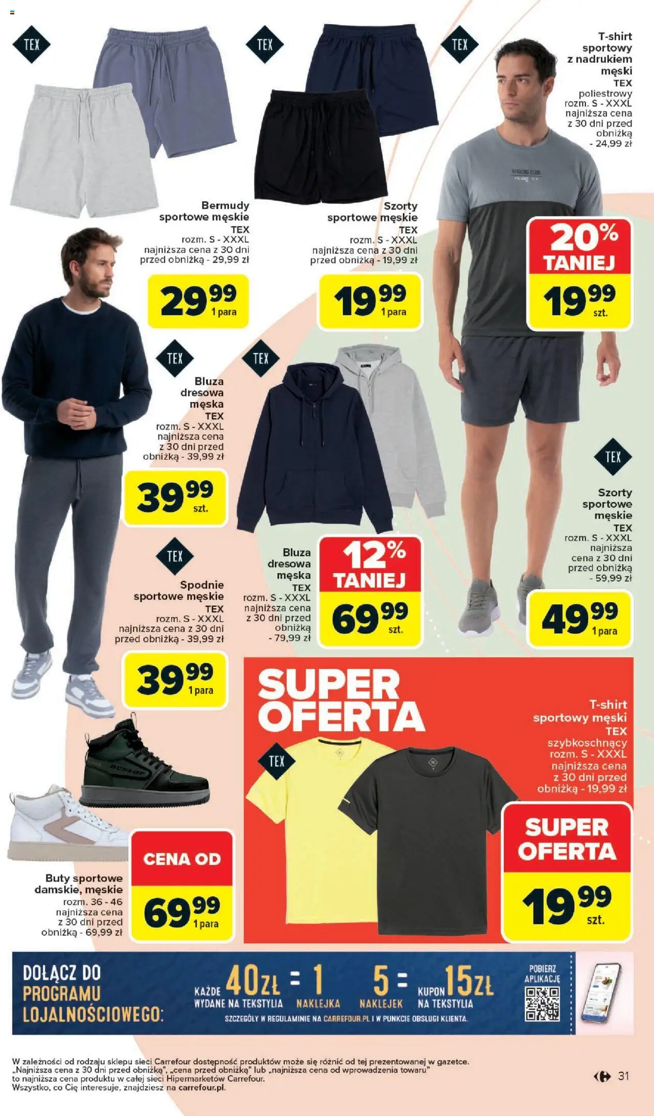 Carrefour Gazetka - Zadbać o siebie od 18.08.2025 | Strona: 31 | Produkty: Szorty, Spodnie, Buty, Tekstylia