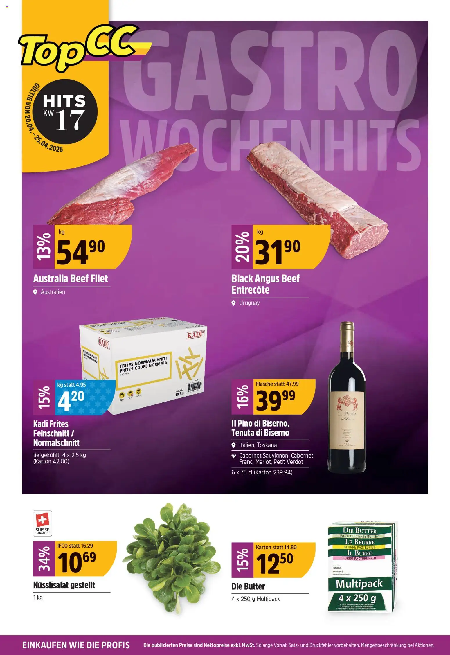TopCC aktionen – gültig ab 20.04.2026 | Seite: 1 | Produkte: Butter