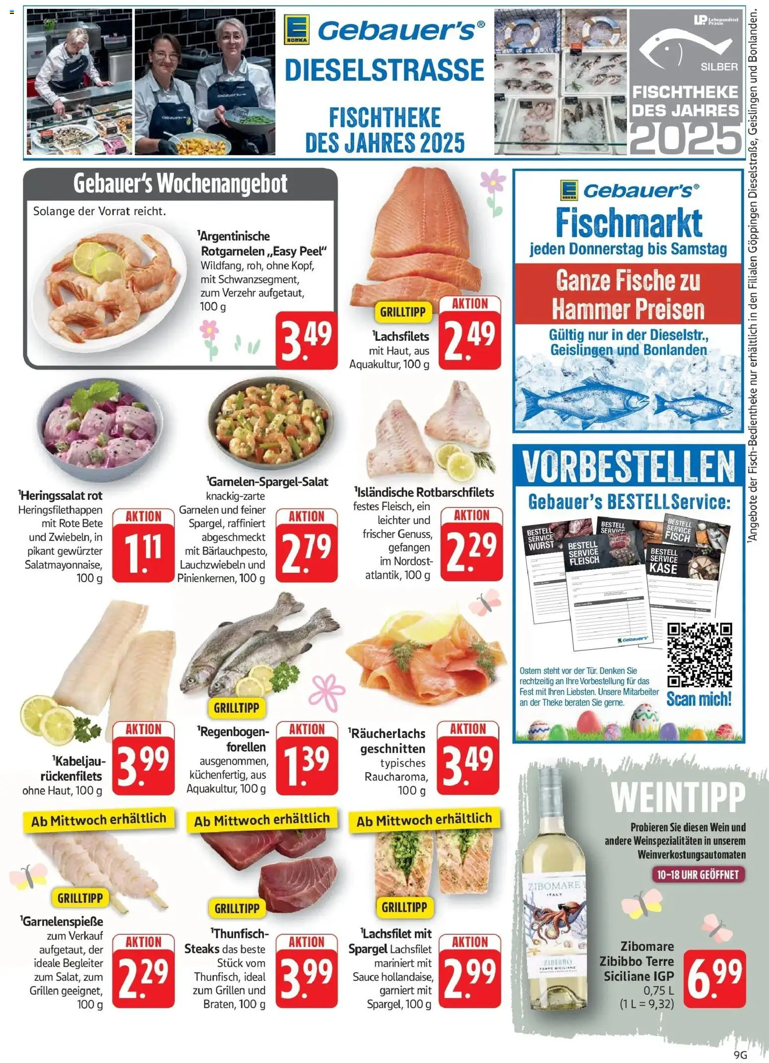 Angebote – gültig ab 30.03.2026 | Seite: 9 | Produkte: Käse, Garnelen, Wurst, Uhr