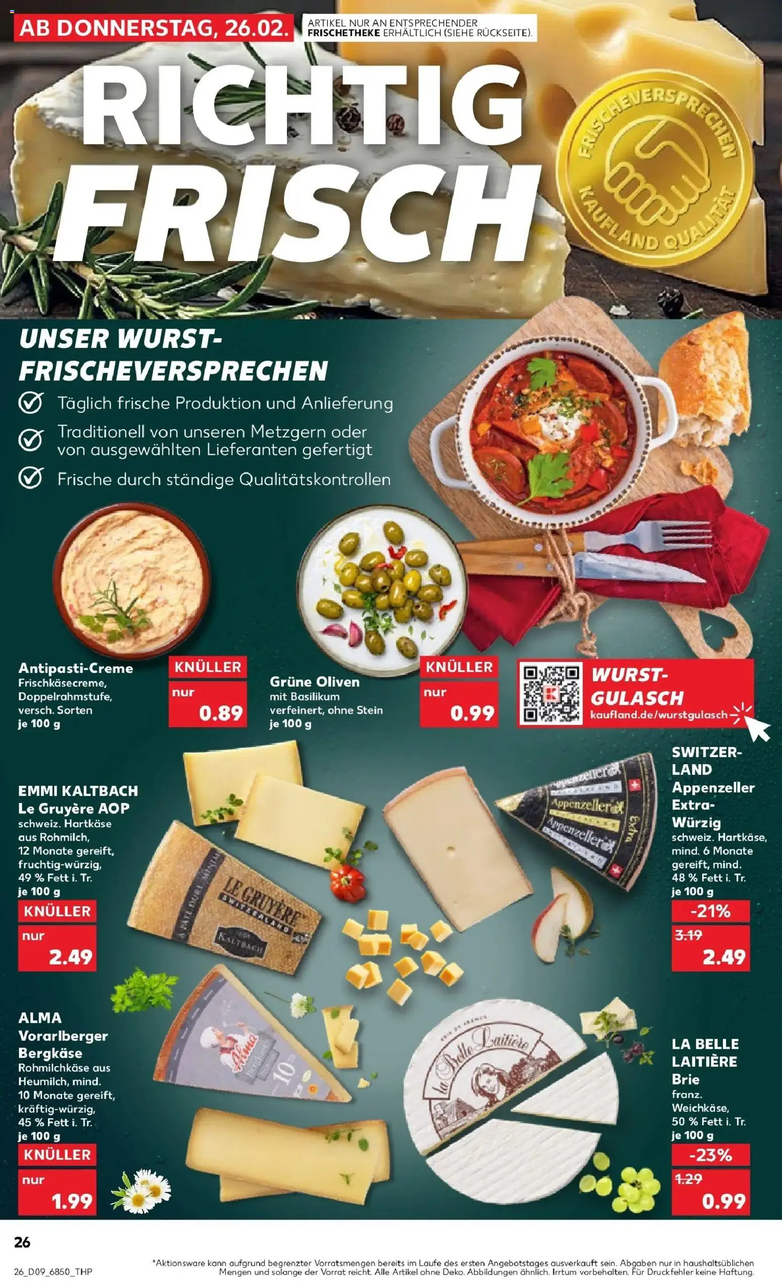 Kaufland prospekt Dillingen An Der Donau	 – gültig ab 26.02.2026 | Seite: 26 | Produkte: Gulasch, Wurst