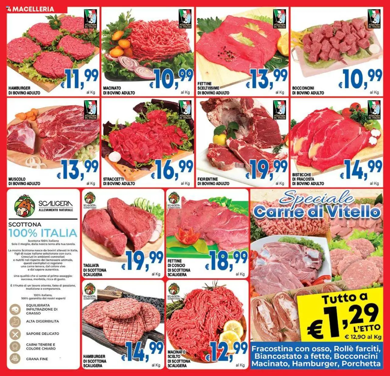 Volantino DEM del 13.06.2025 | Pagina: 4 | Prodotti: Porchetta, Vitello, Macinato, Terra