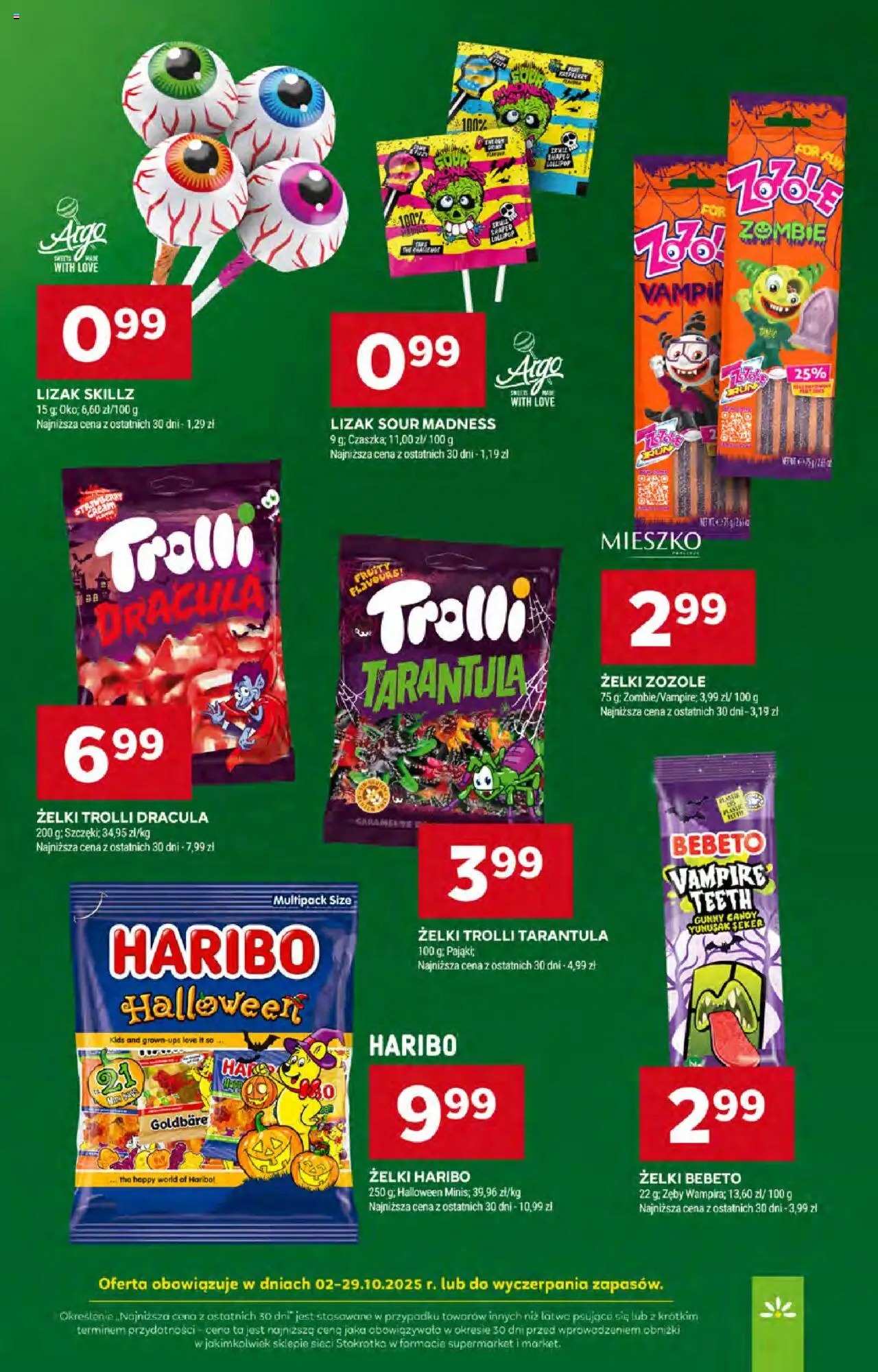 Stokrotka Gazetka od 09.10.2025 | Strona: 43 | Produkty: Żelki haribo, Stokrotka, Żelki