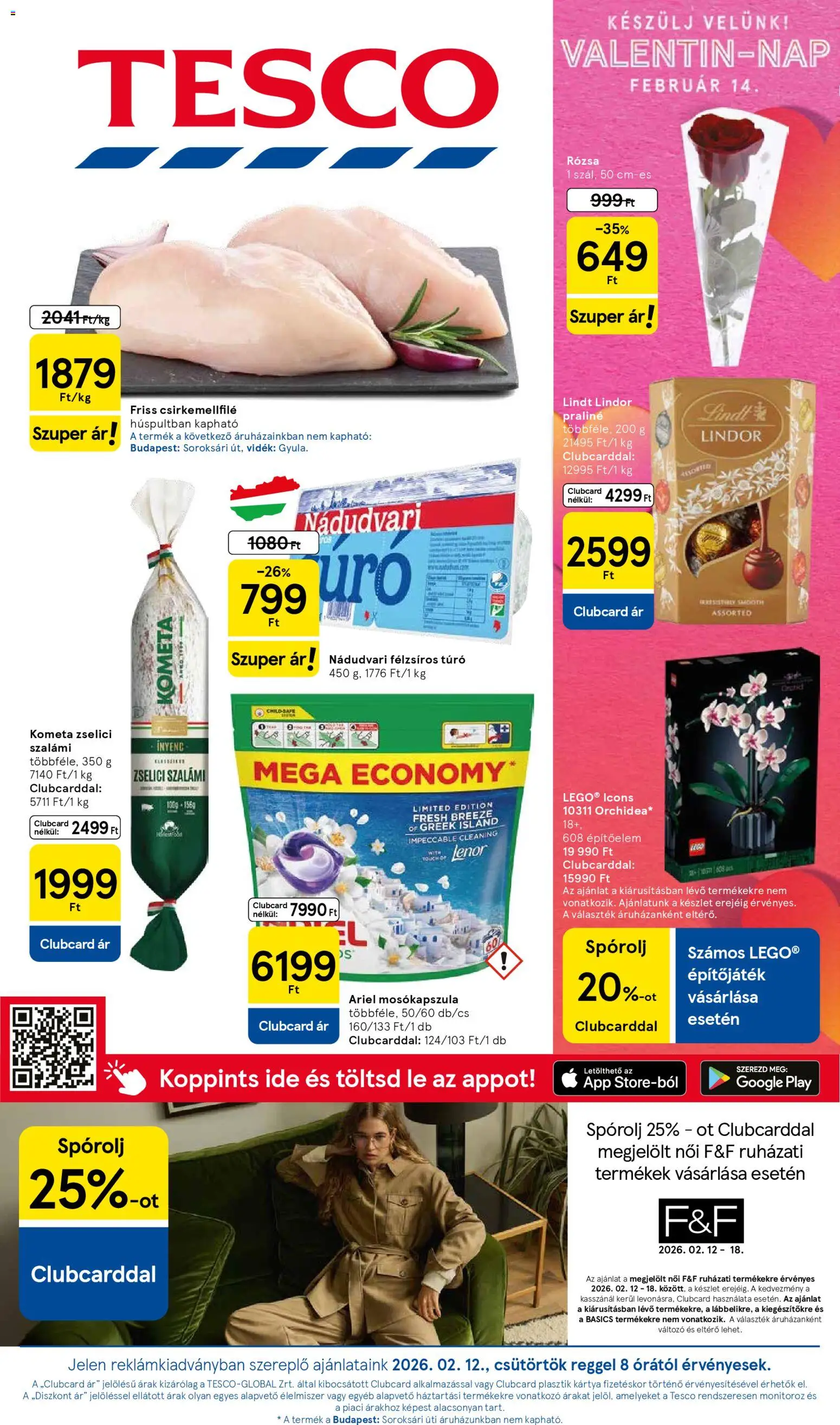 Tesco akciós ujság - amely érvényes a következő dátumtól: 12.02.2026 | Oldal: 1