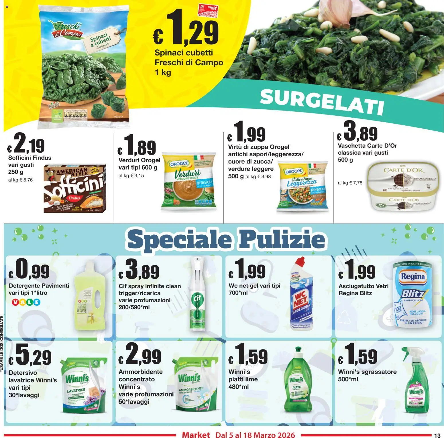 Volantino Sì con Te del 05.03.2026 | Pagina: 13 | Prodotti: Sgrassatore, Verdure, Lime, Asciugatutto