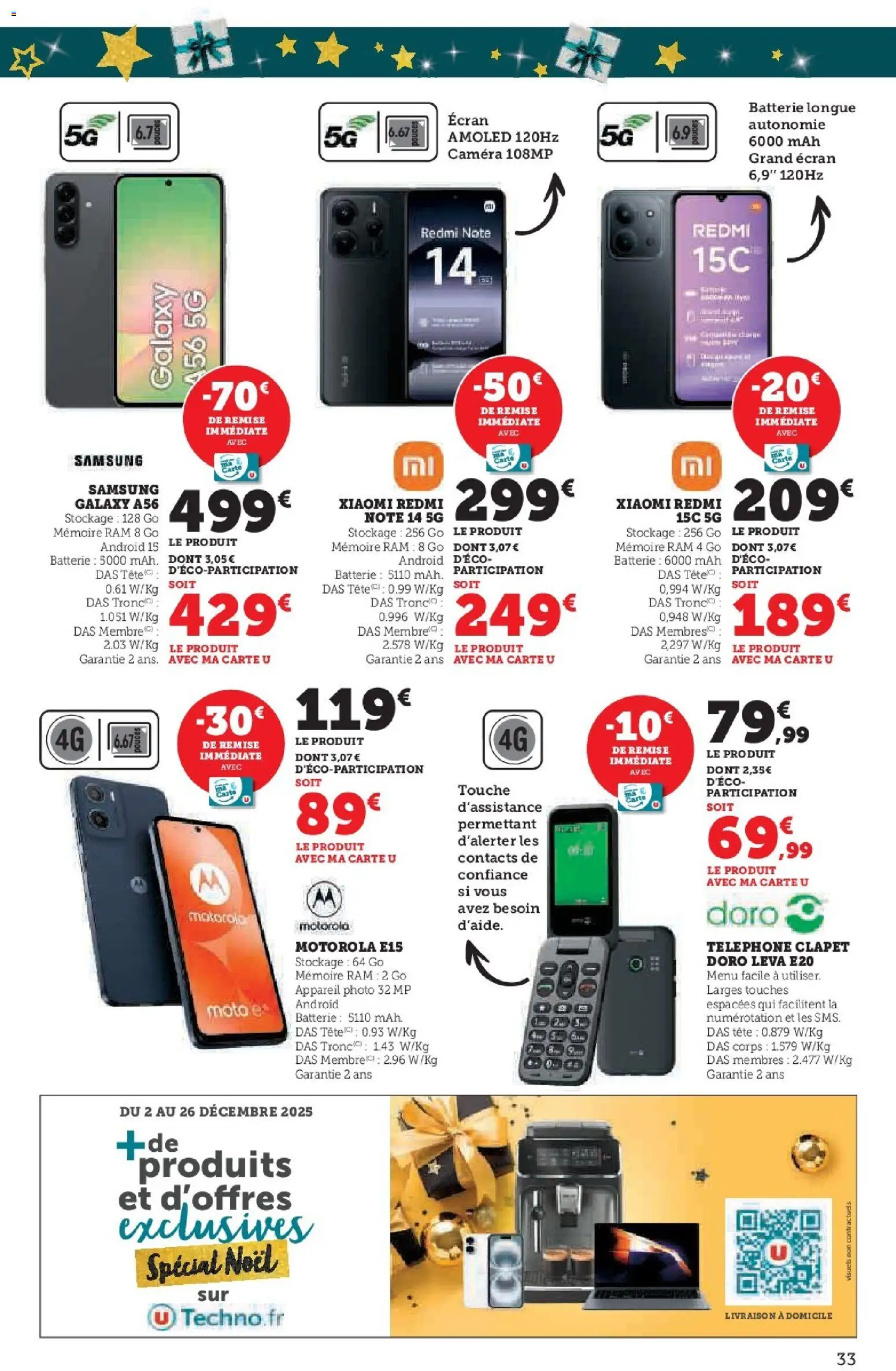 {H1} | Page: 33 | Produits: Téléphone, Appareil photo, Batterie, Mémoire RAM