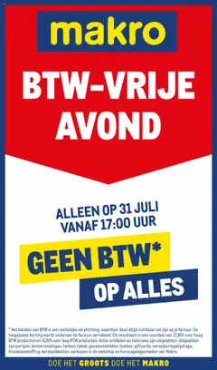 Makro - BTW-vrije avond - Voorbeeld van een folder van Makro, geldig van 31.07.2025