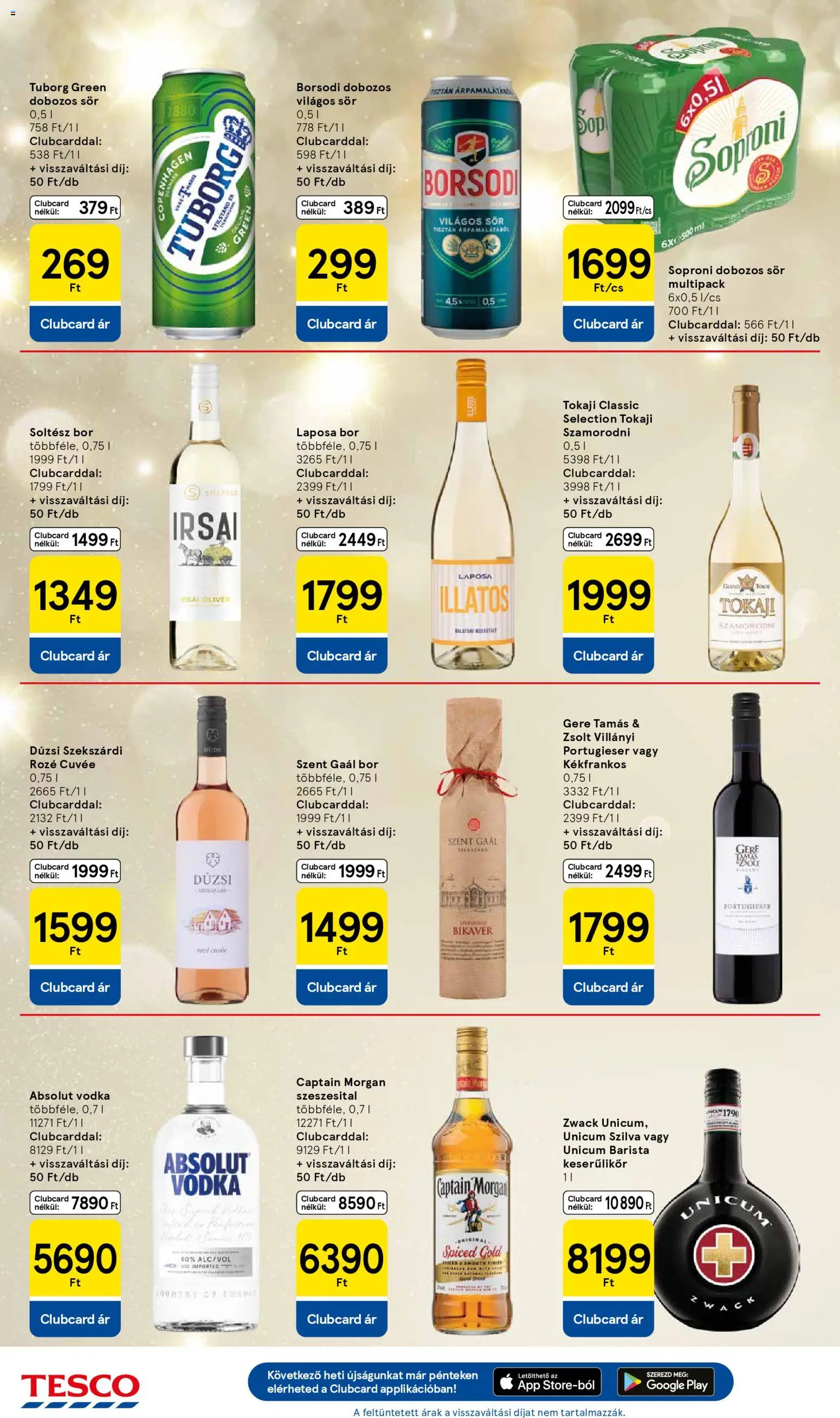 Tesco akciós ujság - amely érvényes a következő dátumtól: 18.12.2025 | Oldal: 28 | Termékek: Absolut vodka, Szilva, Captain morgan, Dobozos sör