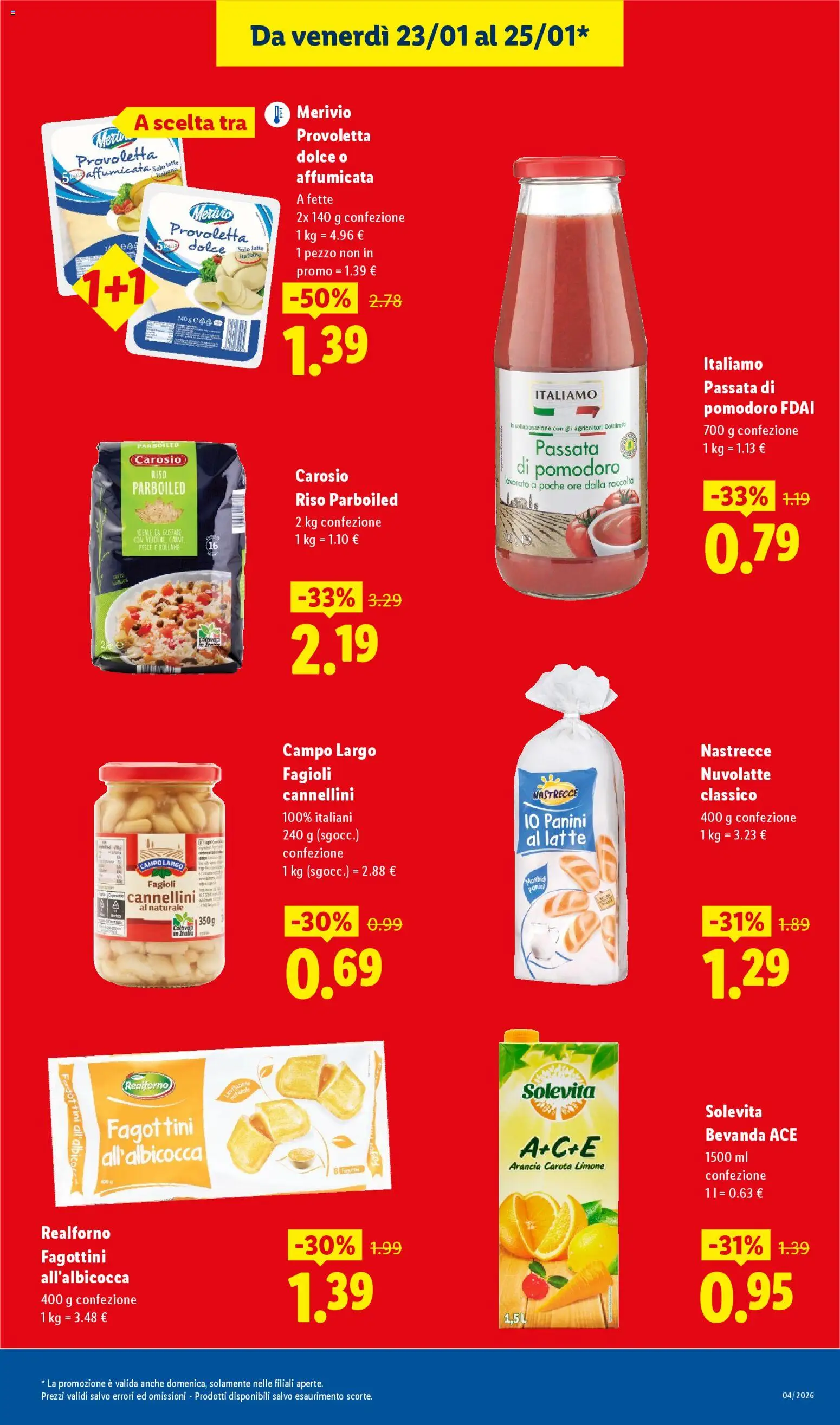 Volantino Lidl del 23.01.2026 | Pagina: 3 | Prodotti: Riso, Pesce, Carota, Cannellini
