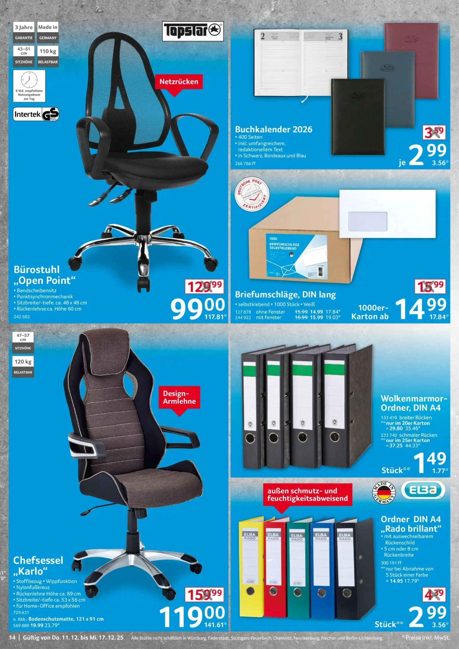 Selgros  Non Food – gültig ab 11.12.2025 | Seite: 14 | Produkte: Chefsessel