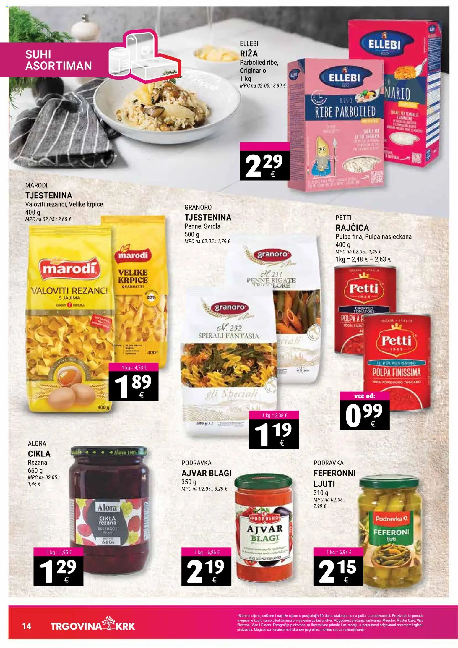 Trgovina Krk katalog | vrijedi od 16.01.2026 | Stranica: 14 | Proizvodi: Riža, Ajvar, Rezanci, Rajčica