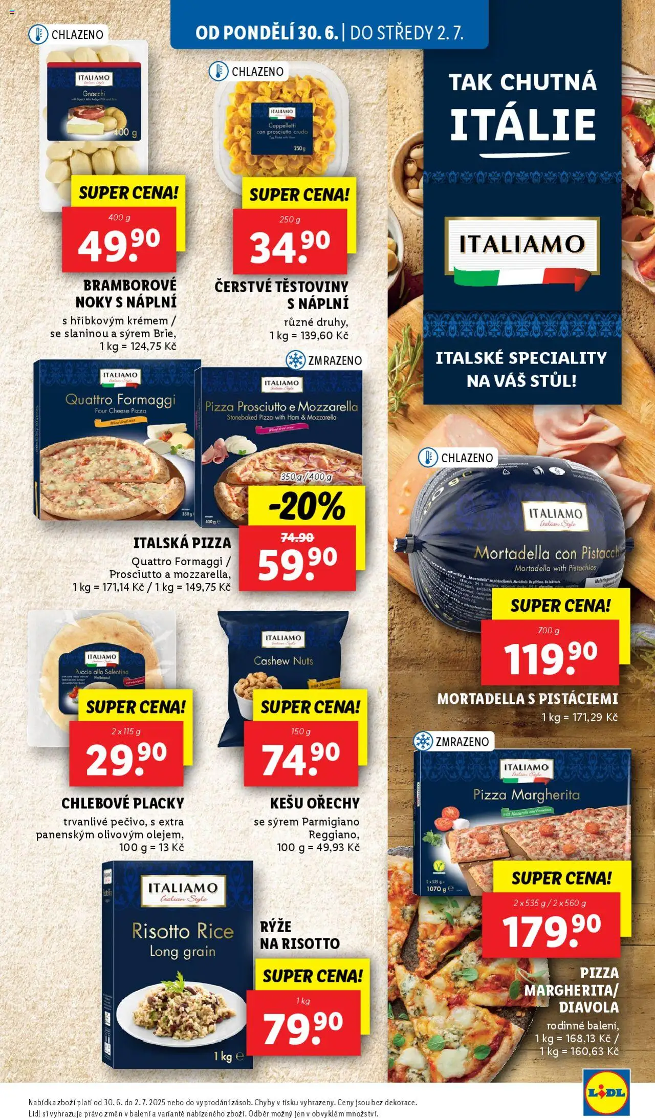 Lidl leták od 30.06.2025 | Strana: 13 | Produkty: Prosciutto, Rýže, Mortadella, Stůl