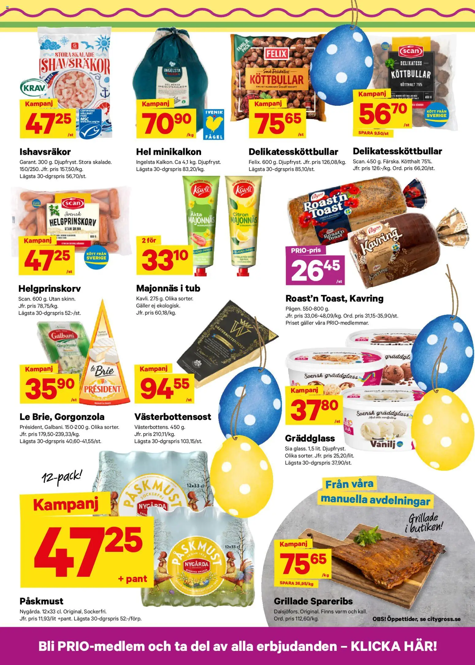 City Gross reklamblad aktuell från 30.03.2026 | Sida: 14 | Produkter: Köttbullar, Galler, Majonnäs, Citron