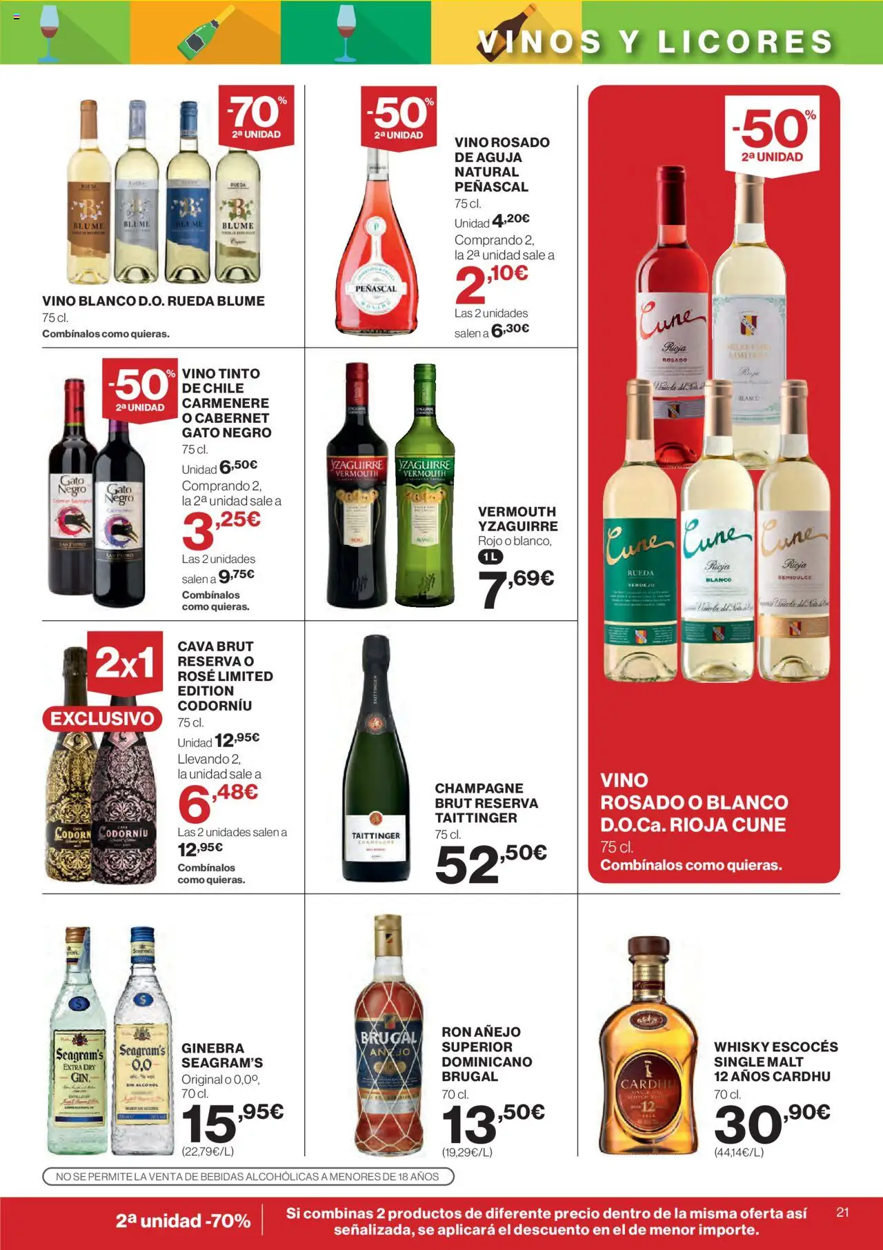 Supercor - Folleto │ válido desde el 19.06.2025 | Página: 21 | Productos: Ron, Vino, Ginebra, Whisky