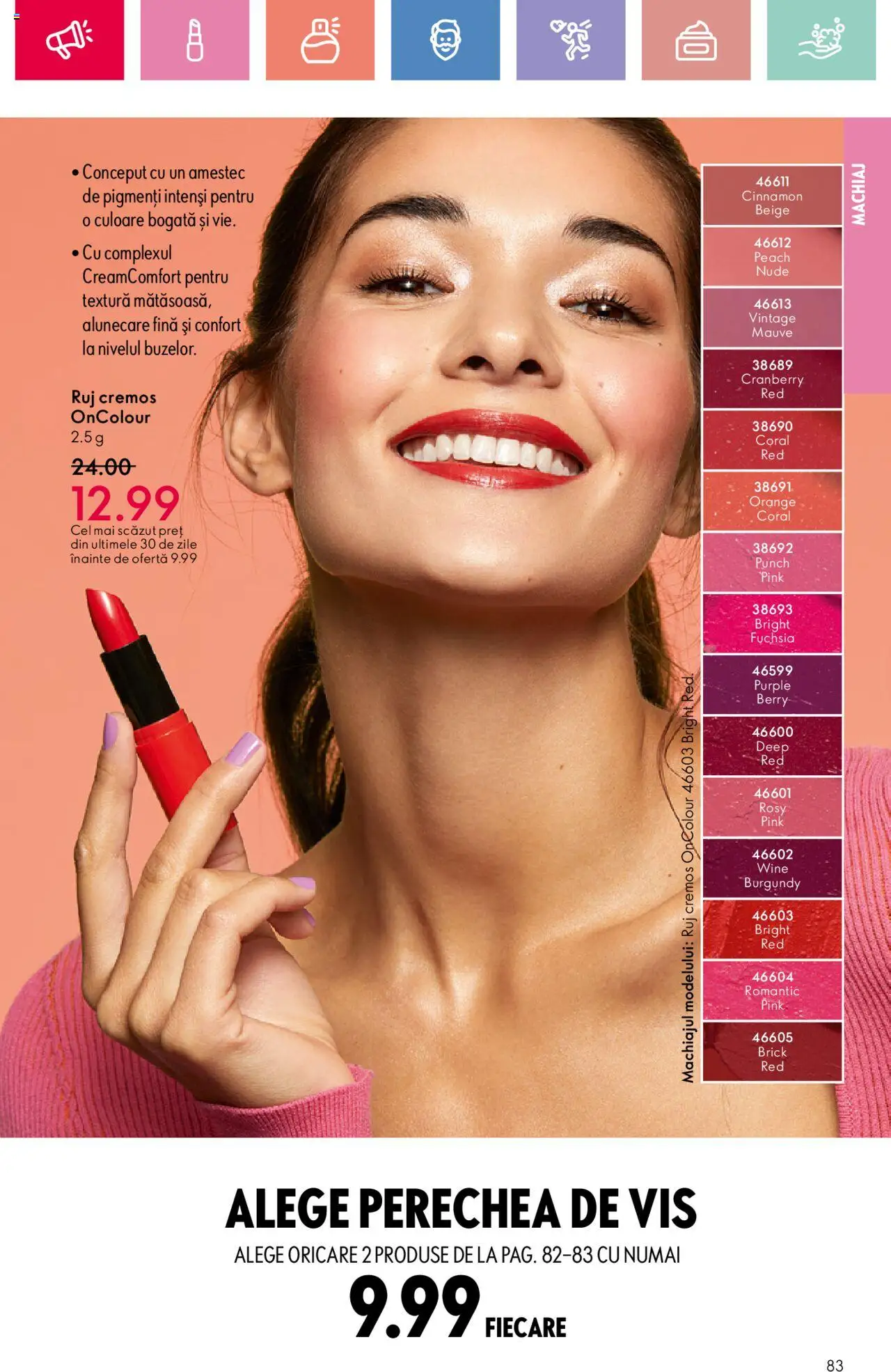 Oriflame catalog 11 2025 – valabil de la 27.07.2025 | Pagină: 83 | Produse: Machiaj, Ruj