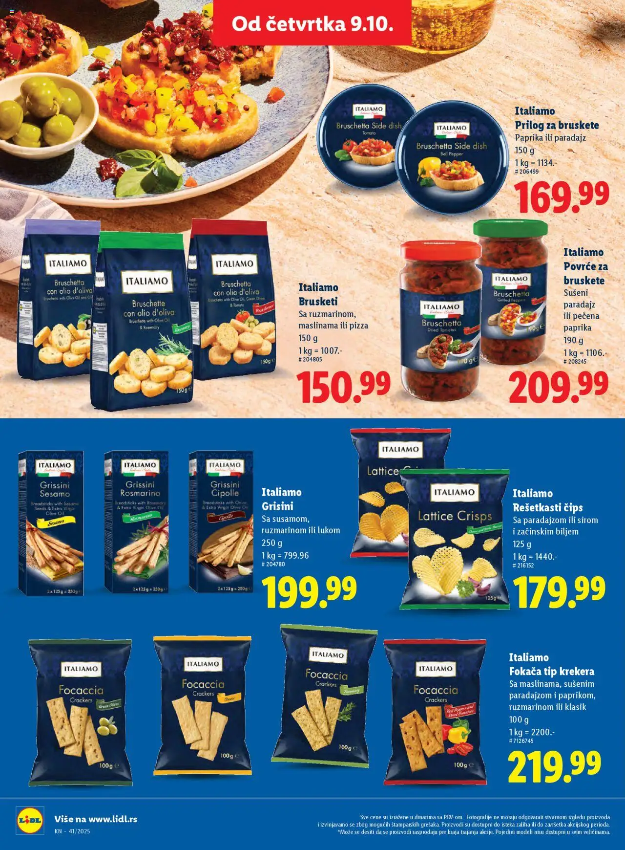 Lidl katalog - važi od 09.10.2025 | Strana: 40 | Proizvode: Čips, Sušeni paradajz, Paprika, Brusketi