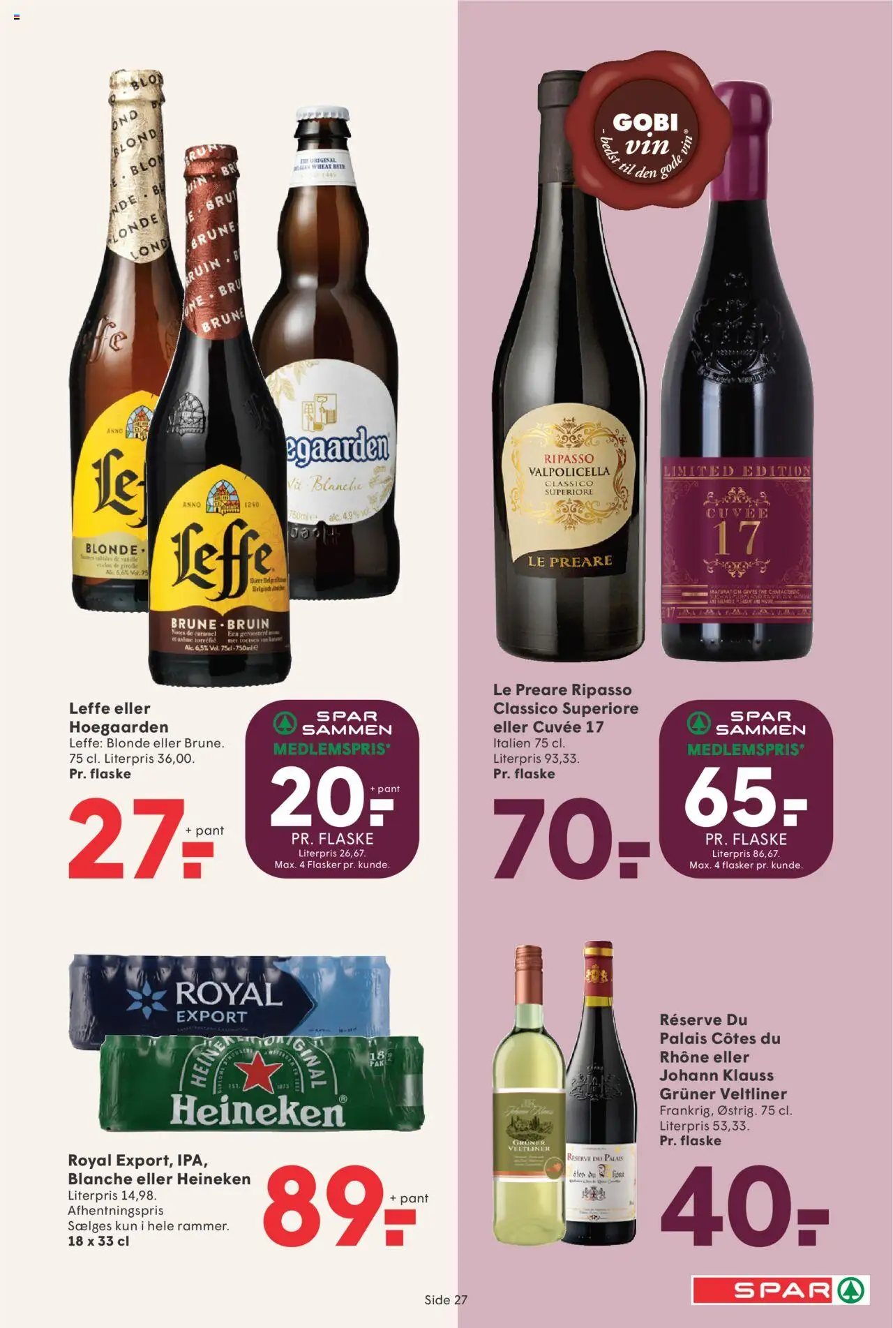 Spar tilbudsavis – gyldig fra 19.09.2025 | Side: 27 | Produkter: Vin