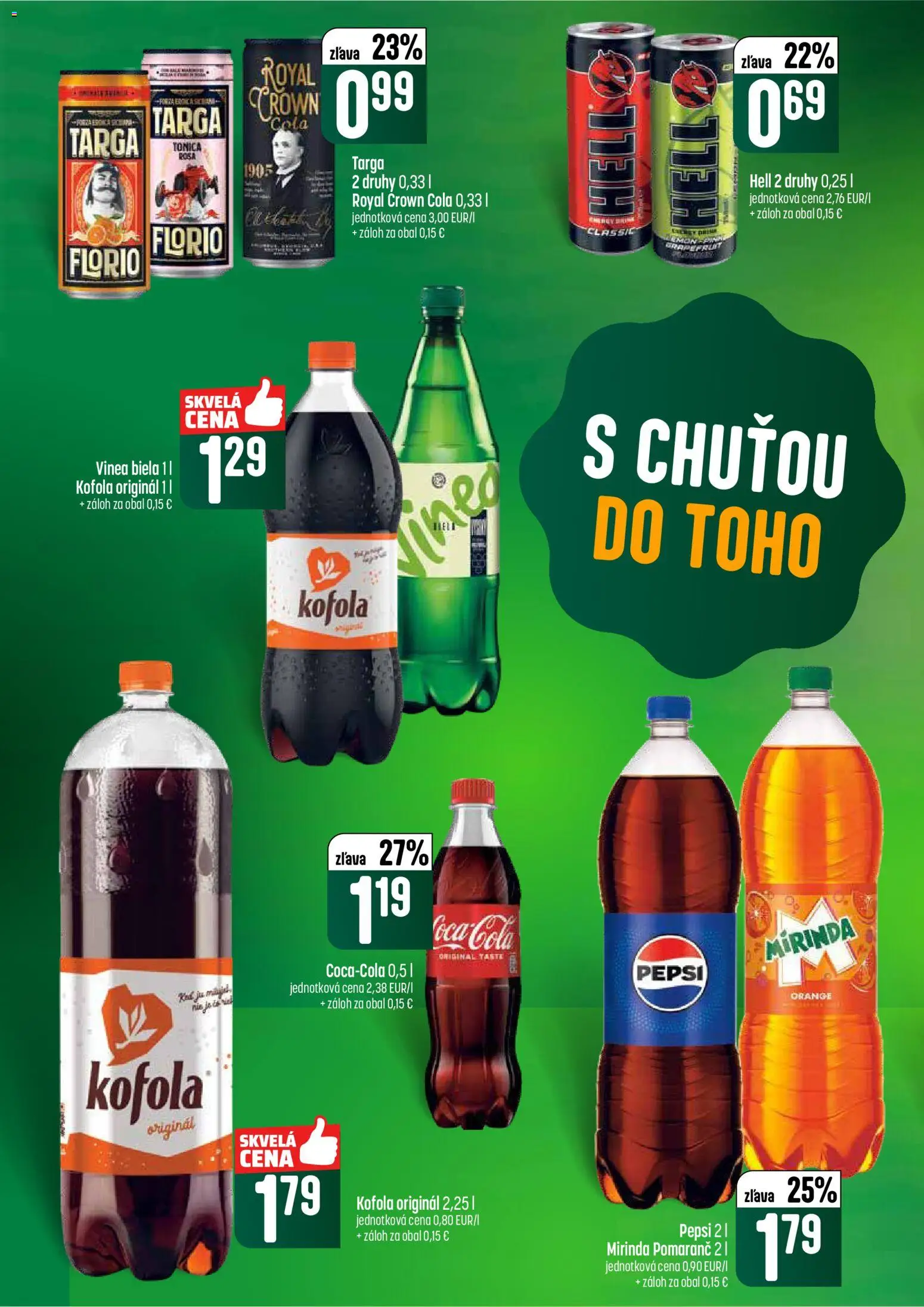 Nové COOP Jednota akcie – leták je platný od 05.03.2026 | Strana: 50 | Produkty: Kofola, Coca cola, Mirinda, Cola