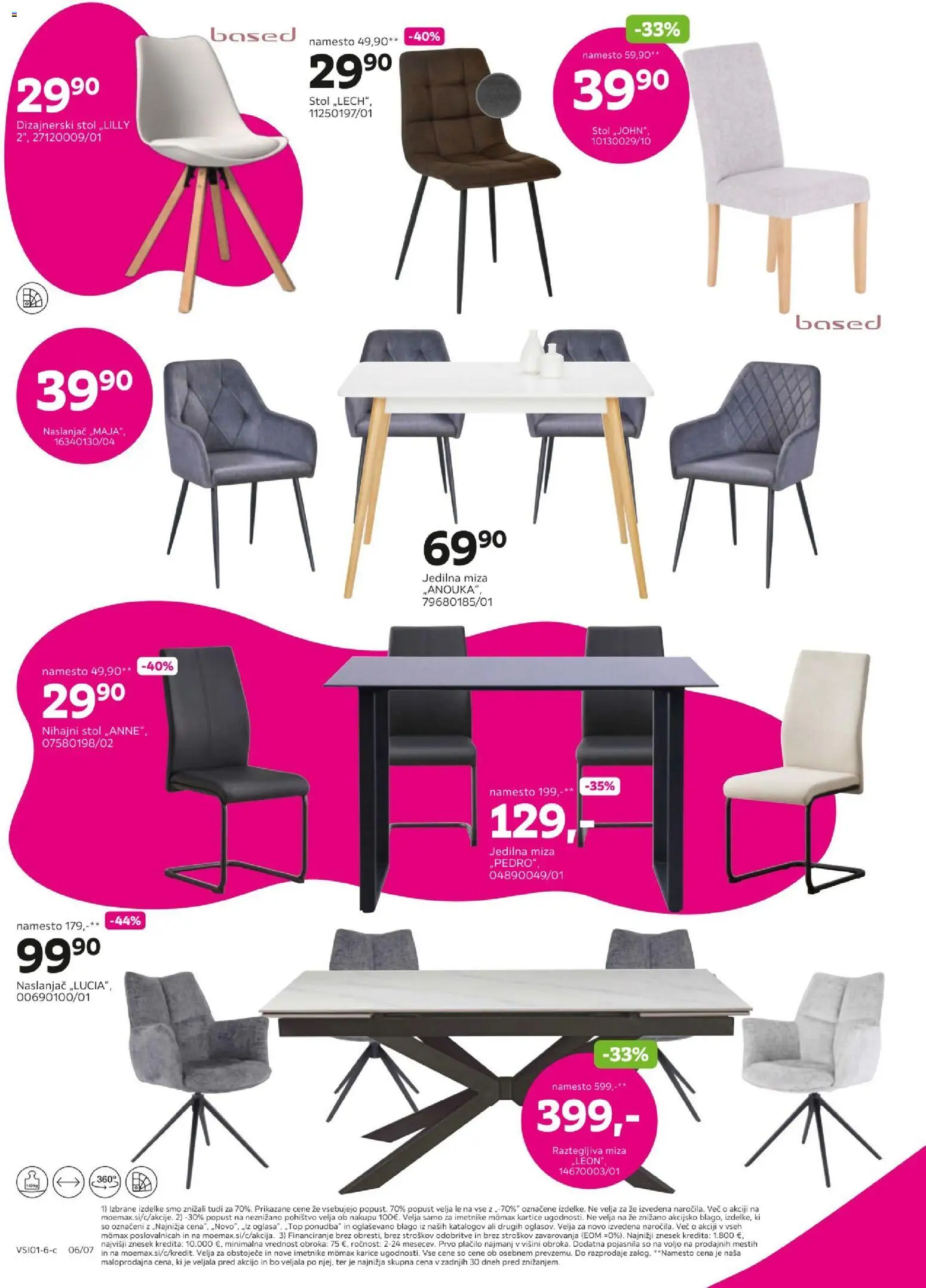 Novi Mömax katalog ponudbe – veljaven od 12.01.2026 | Stran: 6 | Izdelki: Jedilna miza, Pohištvo, Miza, Stol