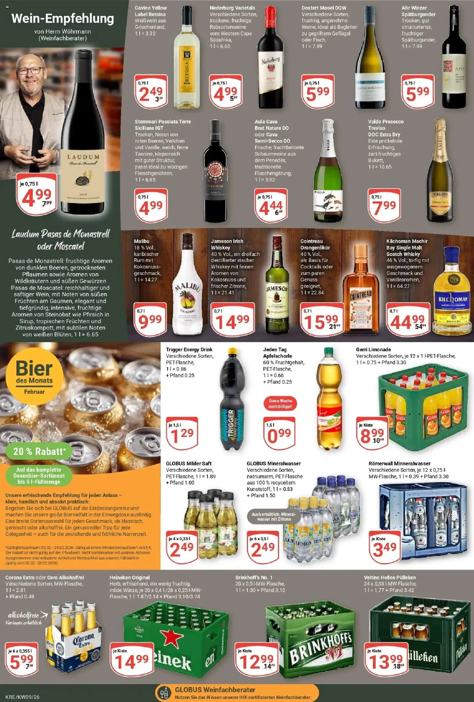 Globus Prospekt Krefeld – gültig ab 23.02.2026 | Seite: 13 | Produkte: Energy, Jameson, Heineken, Wasser
