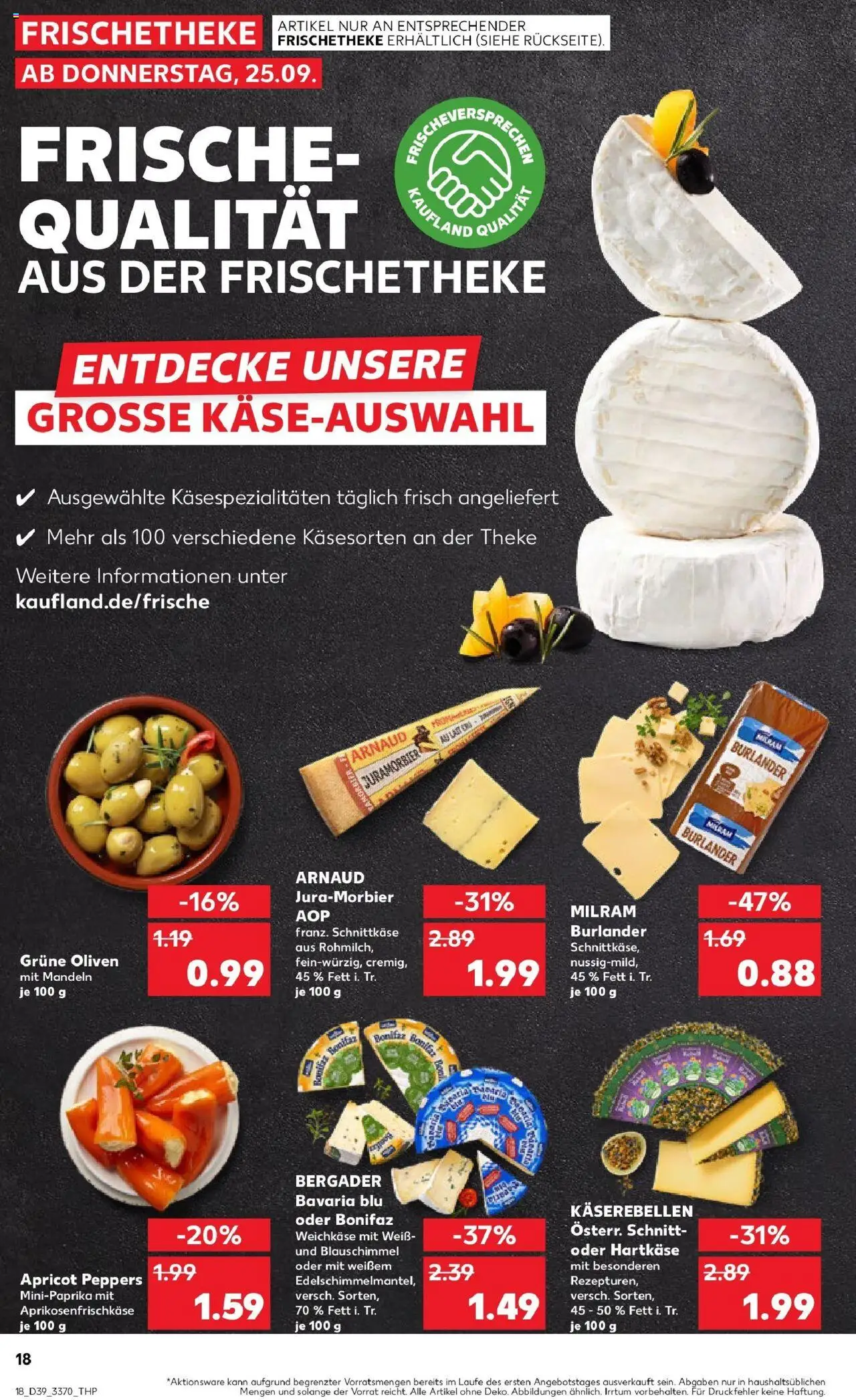 Kaufland prospekt Sonneberg	 – gültig ab 25.09.2025 | Seite: 18 | Produkte: Theke, Mandeln, Milram