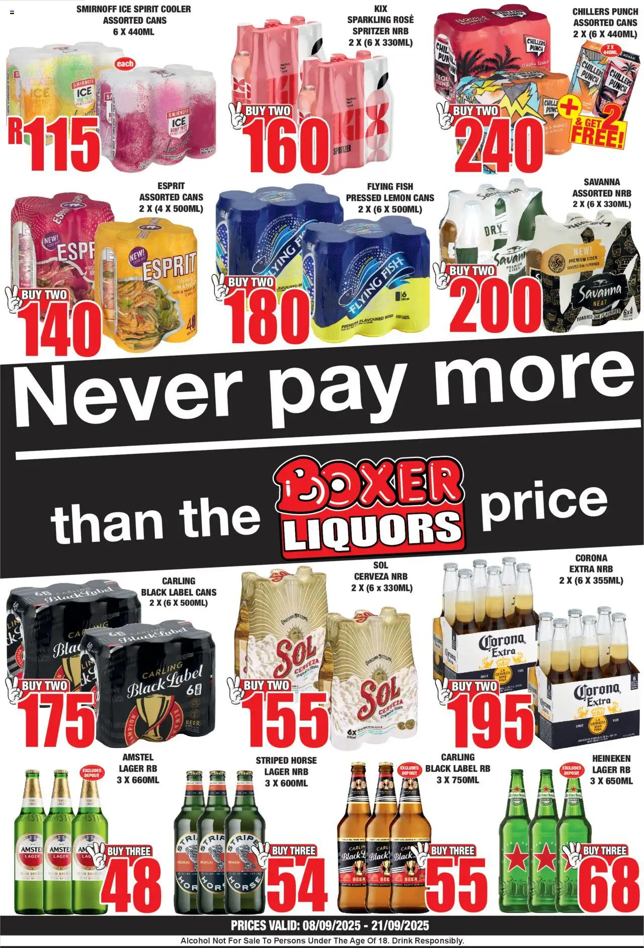 New Boxer catalogue – valid from 08.09.2025 | Page: 1 | Products: Cider, Cooler, Mango, Chilli