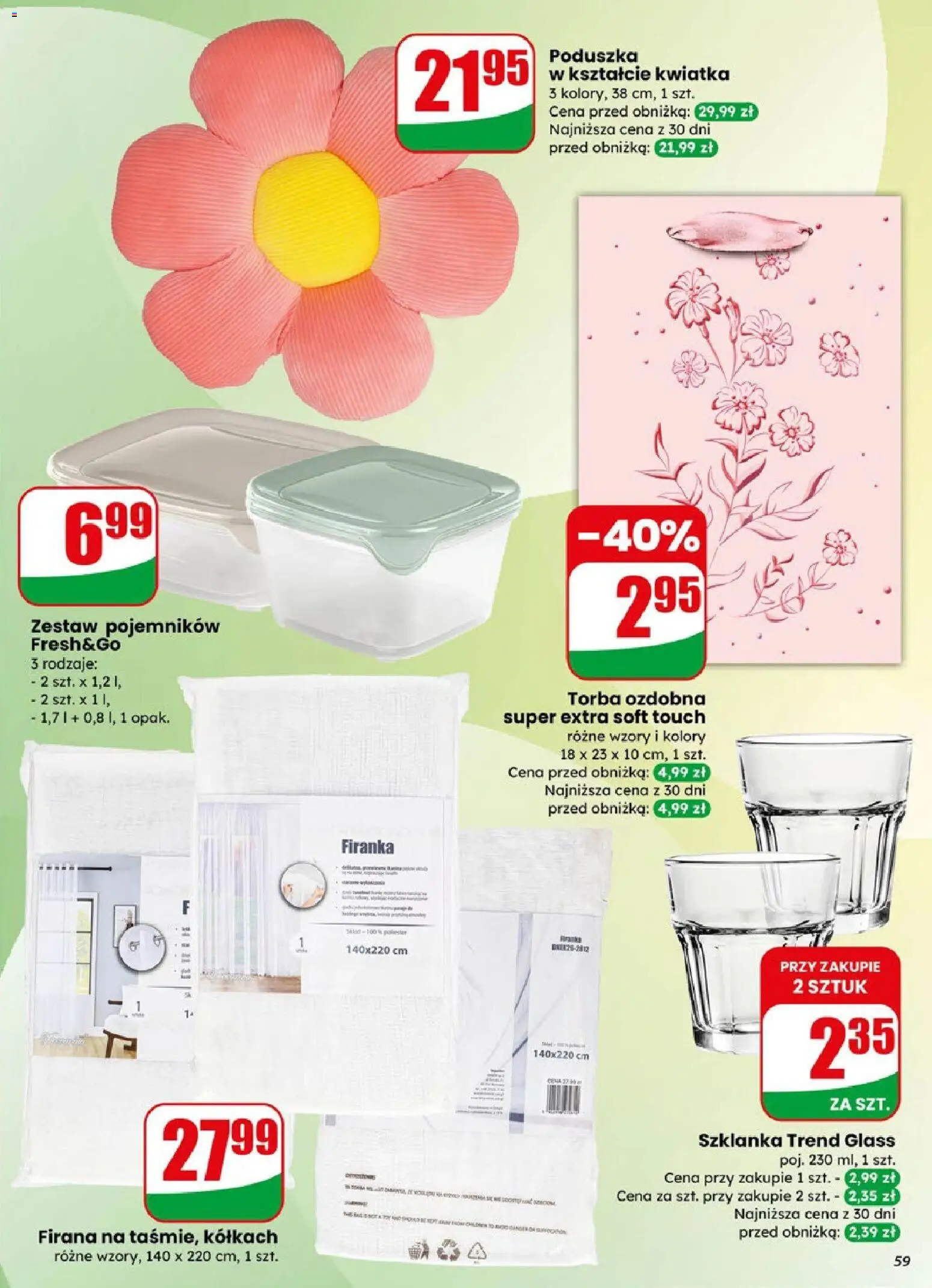 Dino gazetka od 08.04.2026 | Strona: 59 | Produkty: Szklanka, Torba, Poduszka