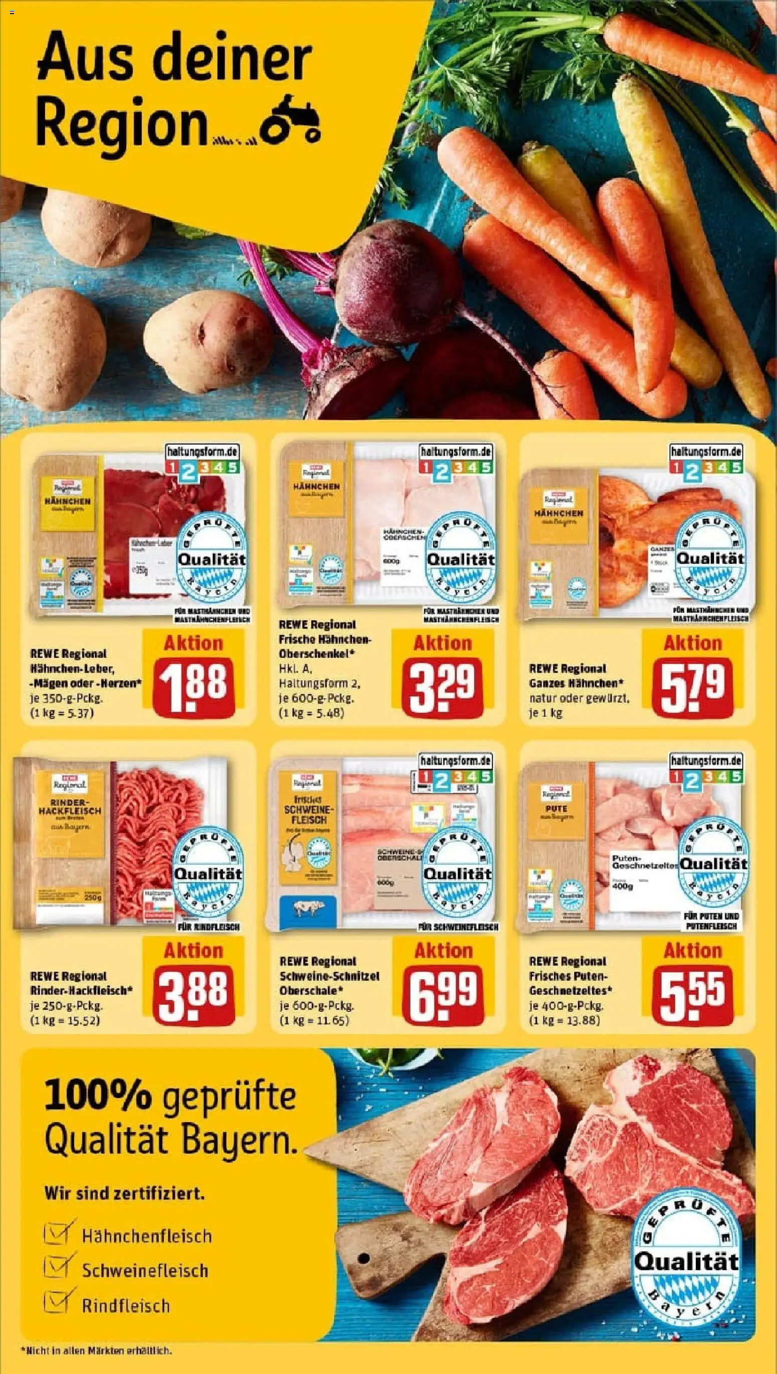 Rewe prospekt Augsburg	 – gültig ab 26.10.2025 | Seite: 28 | Produkte: Hahnchen, Schweinefleisch, Rindfleisch, Hackfleisch