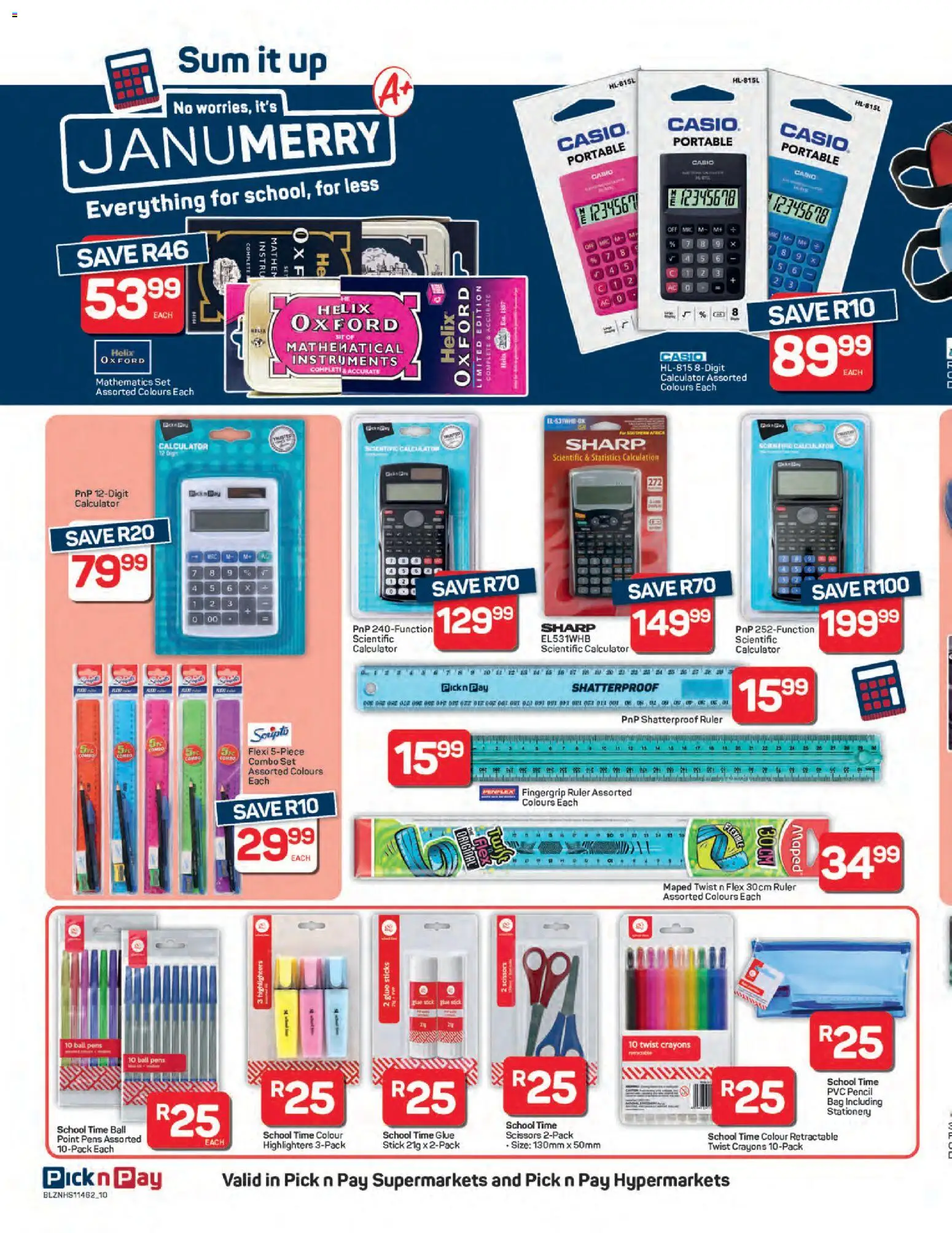 New Pick n Pay catalogue – valid from 29.12.2025 | Page: 10 | Products: Pencil, Bag, Calculator