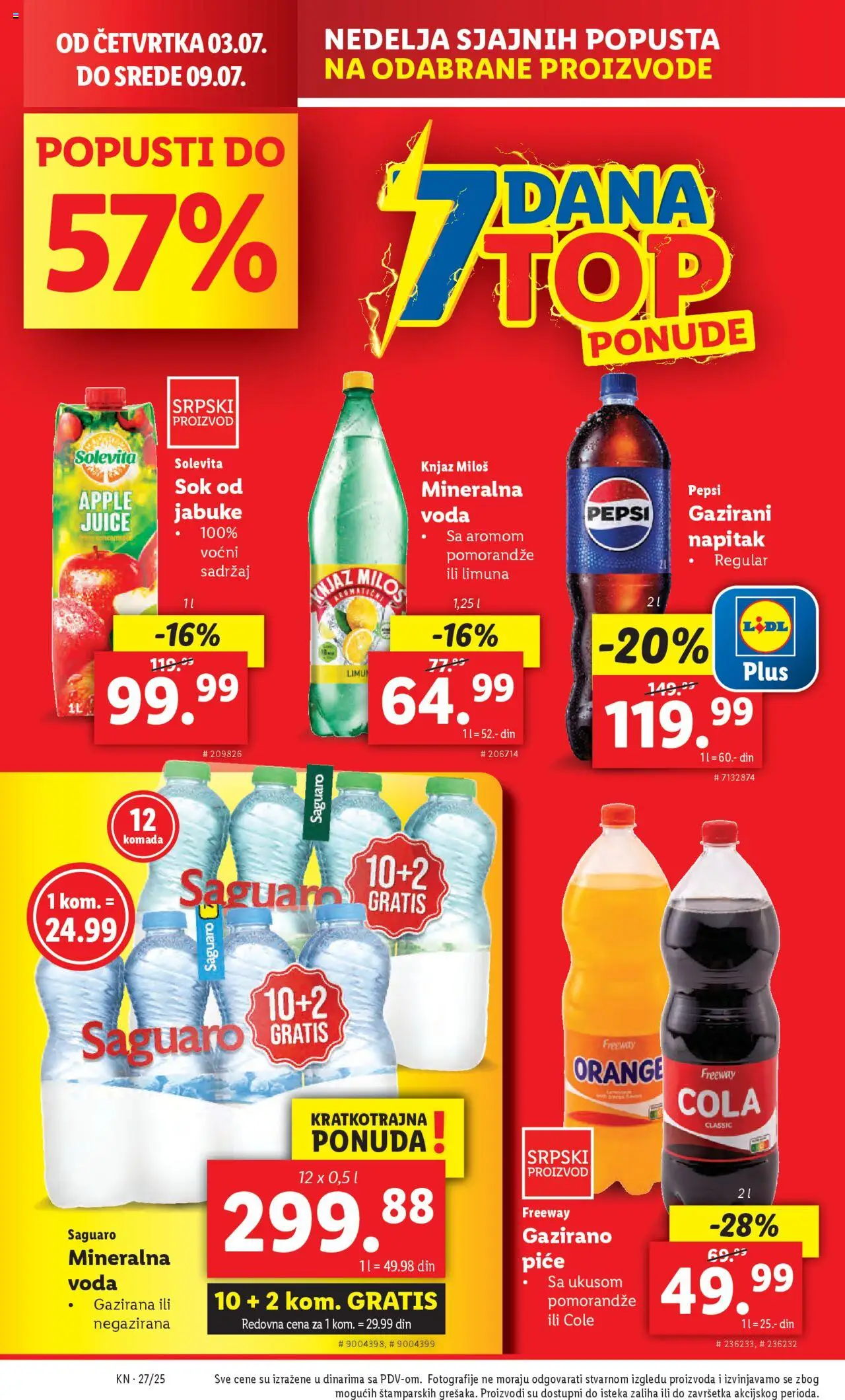 Lidl katalog - važi od 03.07.2025 | Strana: 26 | Proizvode: Voda, Sok, Jabuke, Pepsi