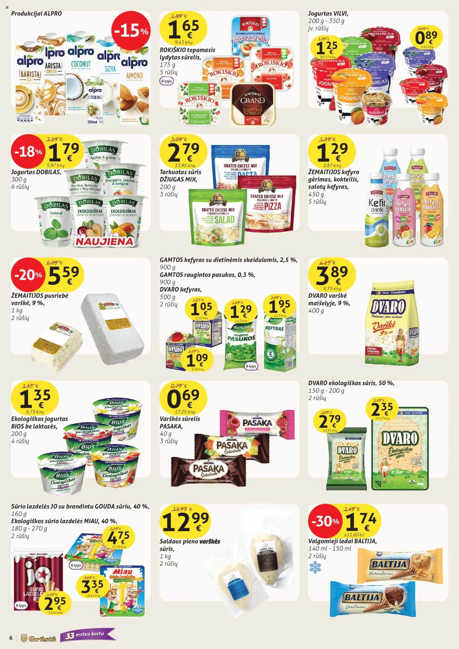 GRUSTE akcijos nuo 11.11.2025 | Puslapis: 6 | Prekių: Ledai, Sūrelis, Jogurtas, Valgomieji ledai