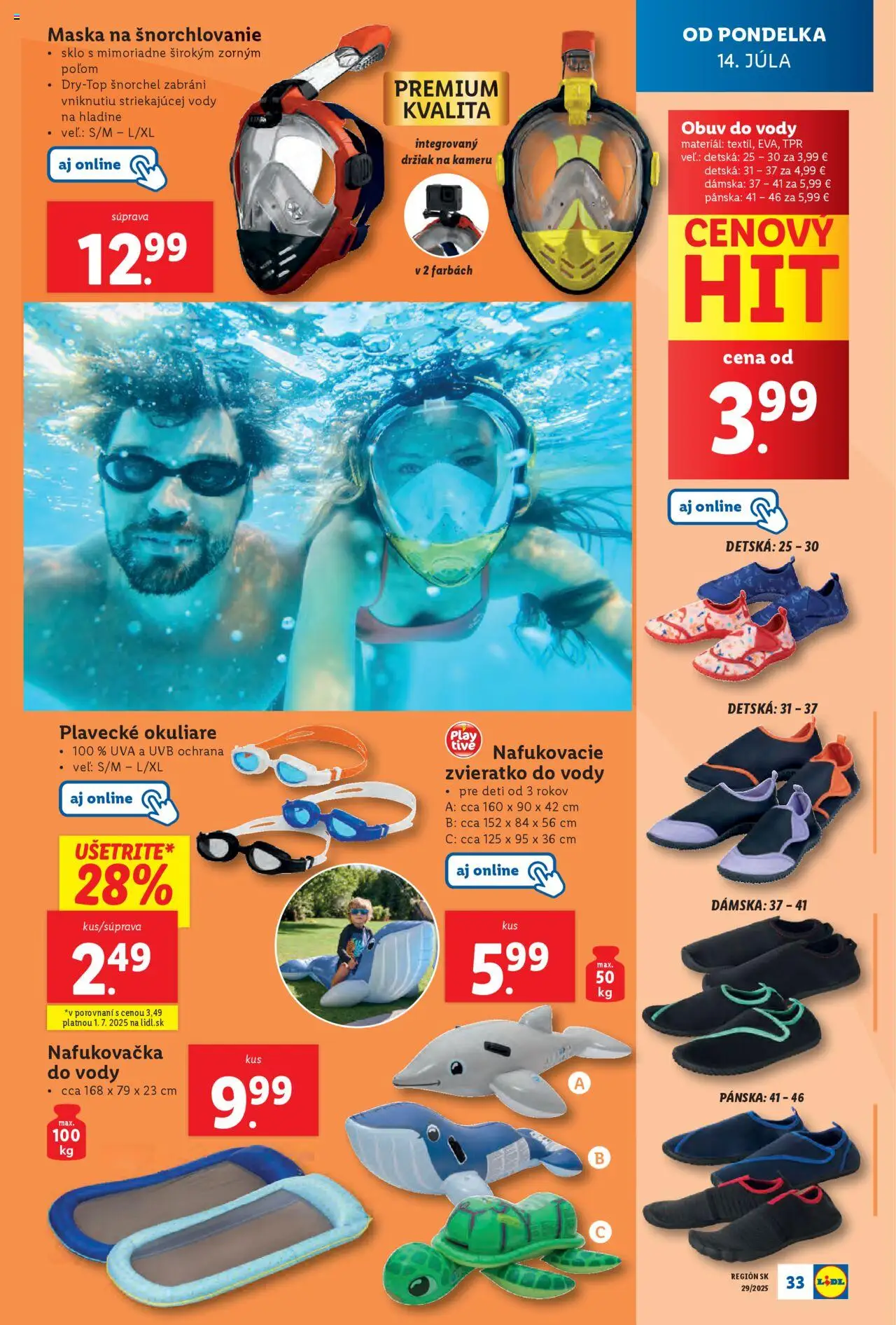 Lidl leták │ platný od 14.07.2025 | Strana: 37 | Produkty: Nafukovačka, Maska, Okuliare