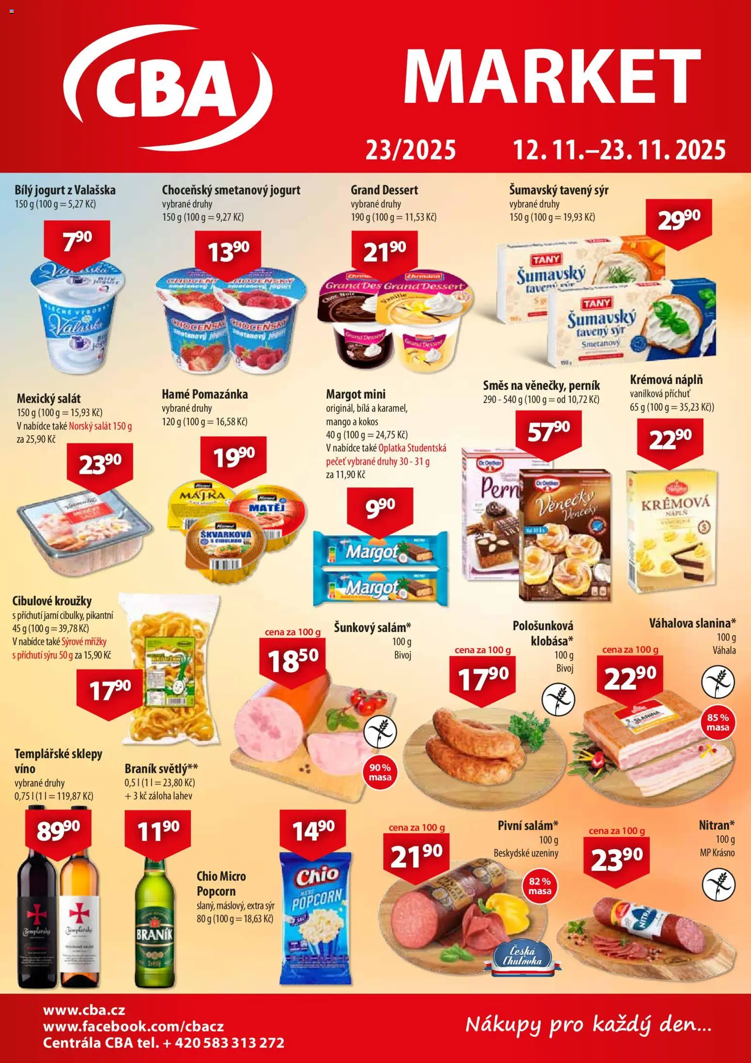 CBA leták - Market od 12.11.2025 | Strana: 1 | Produkty: Tavený sýr, Mango, Sýr, Braník