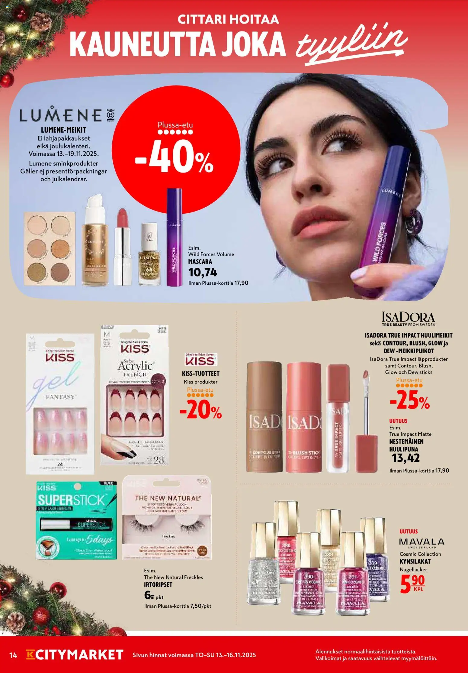 K-Citymarket tarjoukset – voimassa 13.11.2025 alkaen | Sivu: 14 | Tuotteet: Irtoripset, Huulipuna