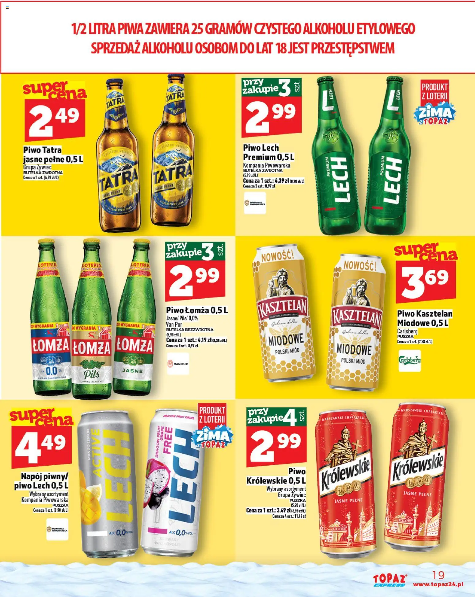 Topaz Gazetka - Express od 27.11.2025 | Strona: 19 | Produkty: Mango, Miód, Piwo